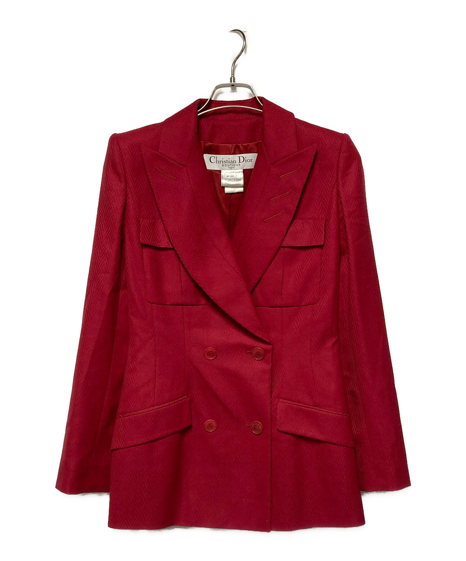 Christian Dior ダブルジャケット レッド 中古・古着通販】Christian Dior (クリスチャン ディオール) ダブル