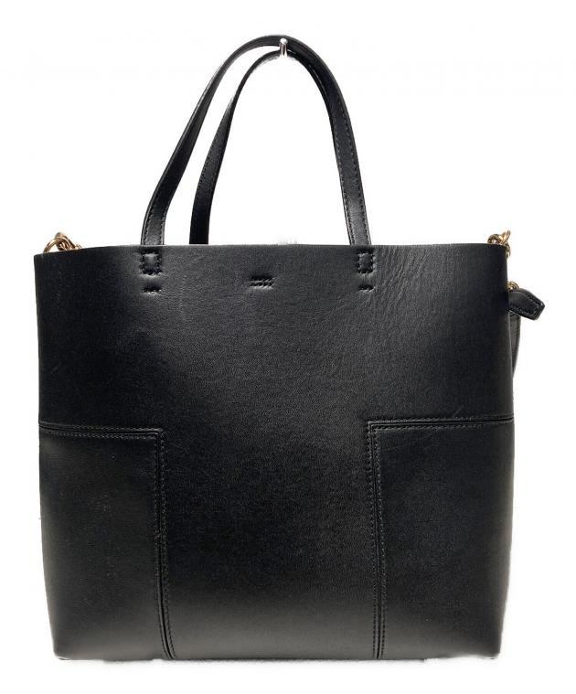 【美品】Tory Burch 2WAYレザーハンドバッグ ブラック 中古・古着通販】TORY BURCH (トリーバーチ) 2WAYレザーハンドバッグ