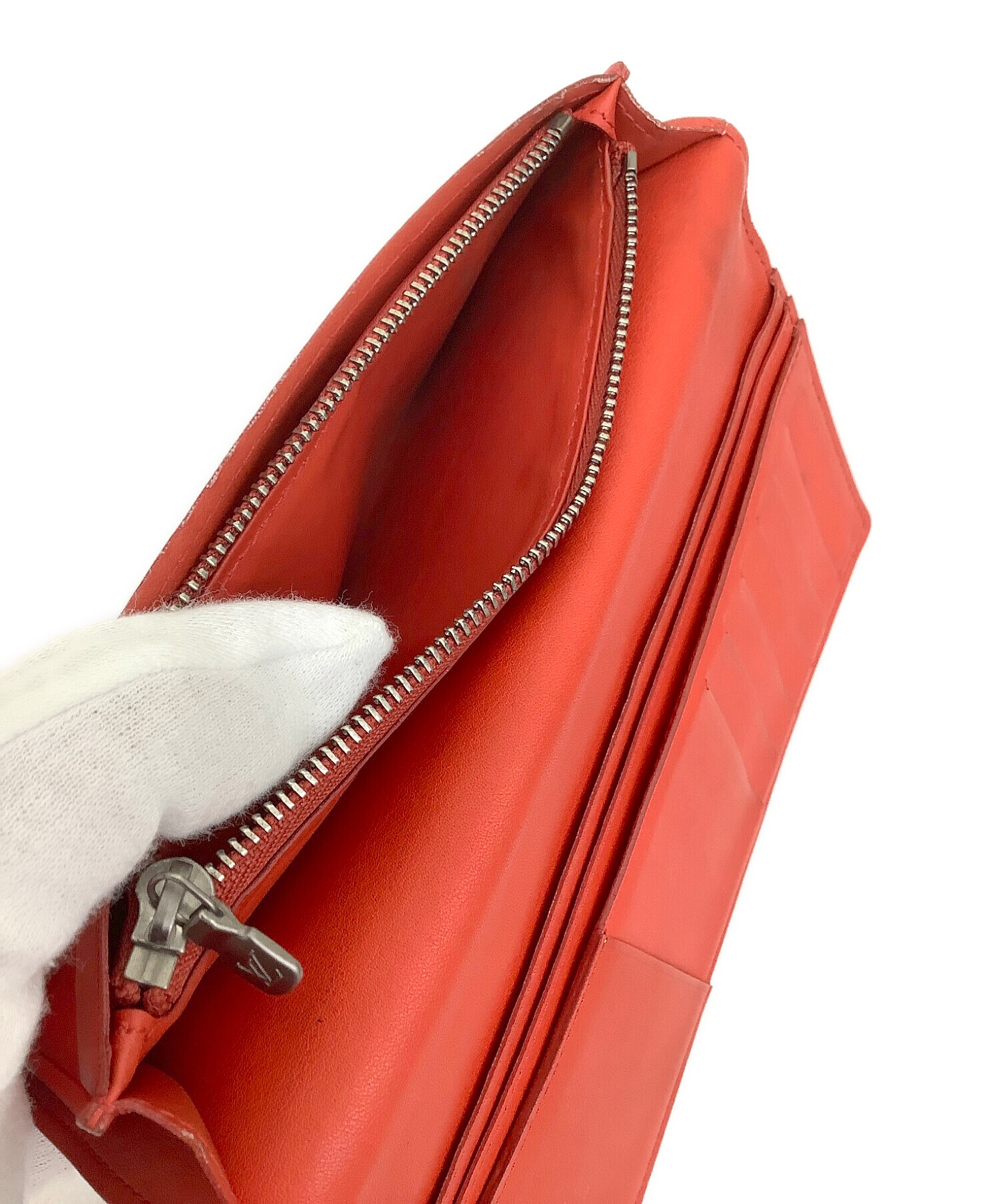 中古・古着通販】LOUIS VUITTON (ルイ ヴィトン) 長財布 レッド