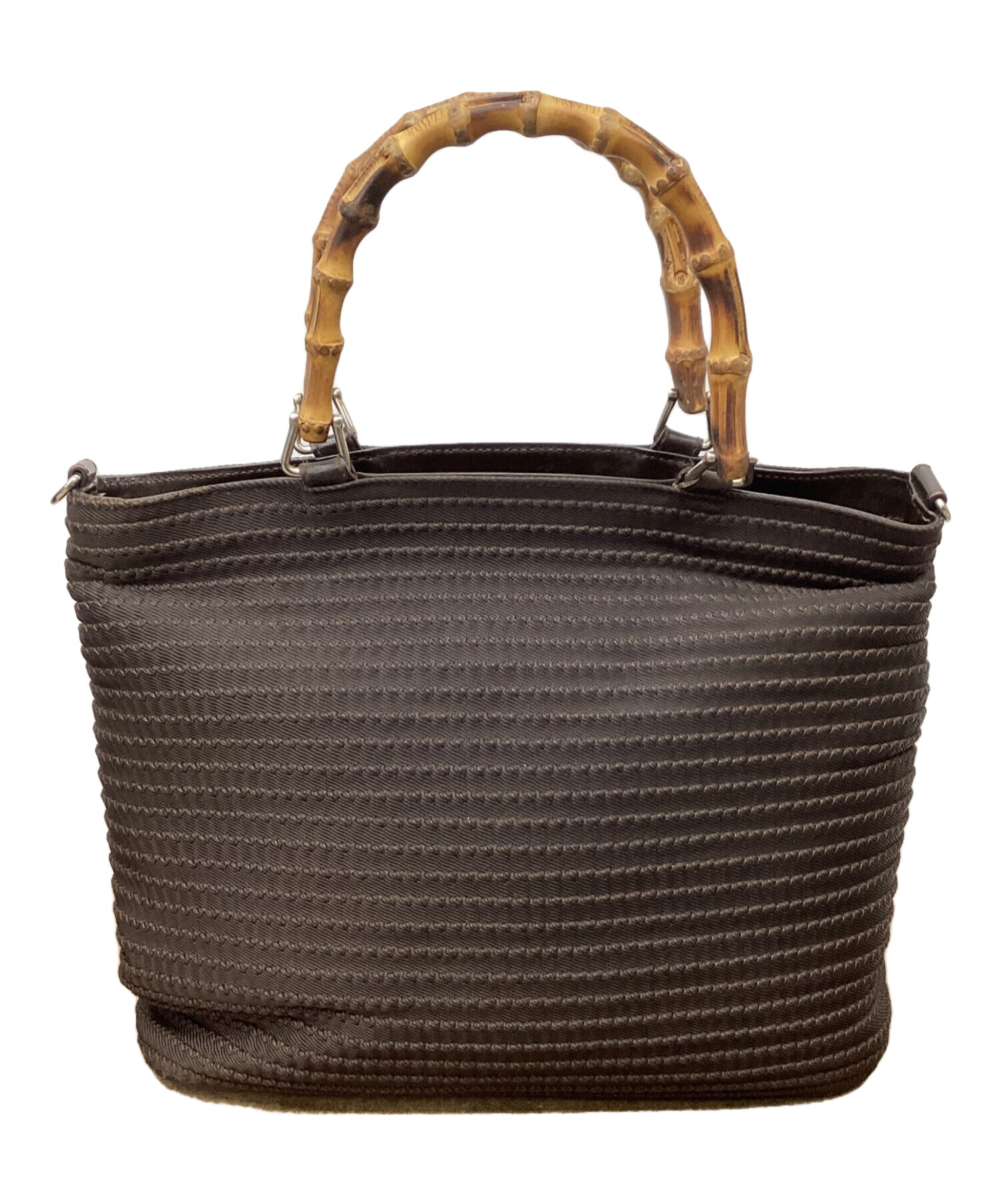 お値下げ】GUCCI ブラウン GGパターン バンブーハンドバッグ