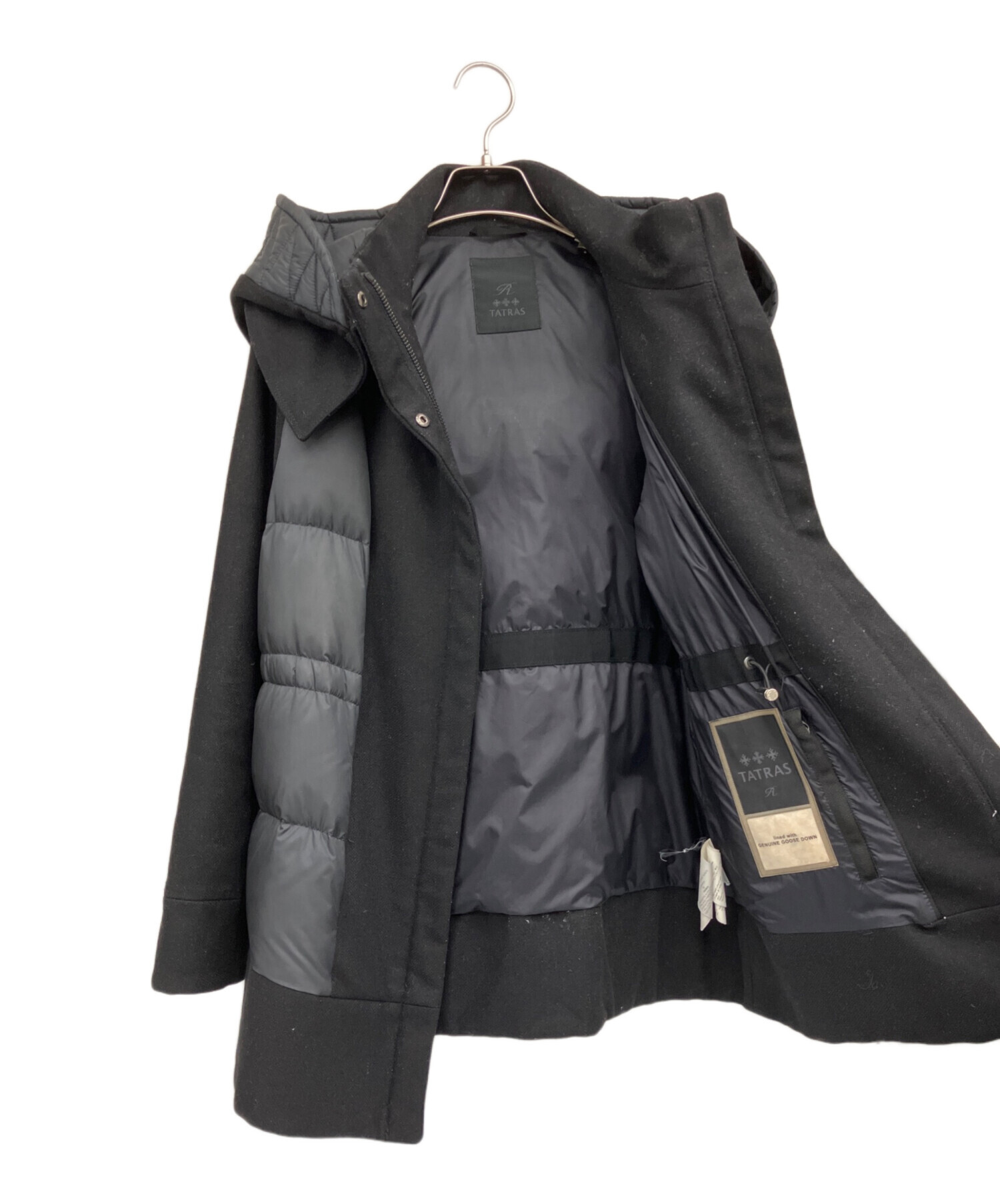 TATRAS ウールダウンコート　ダークグレー　ダウン90% Mサイズ 中古・古着通販】TATRAS (タトラス) ウールダウンコート ブラック