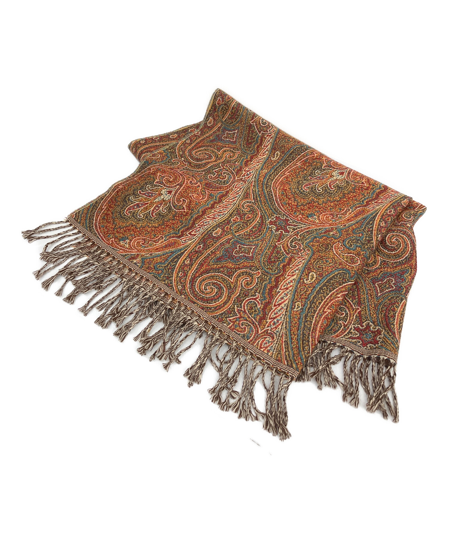 エトロ大判ストール 中古・古着通販】ETRO (エトロ) 大判ストール ブラウン｜ブランド