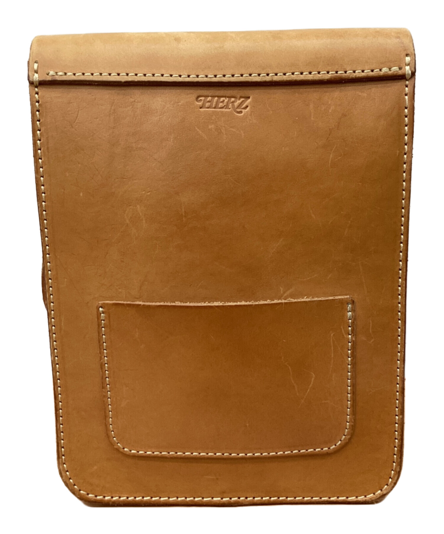 中古・古着通販】Herz (ヘルツ) レザーショルダーバッグ キャメル