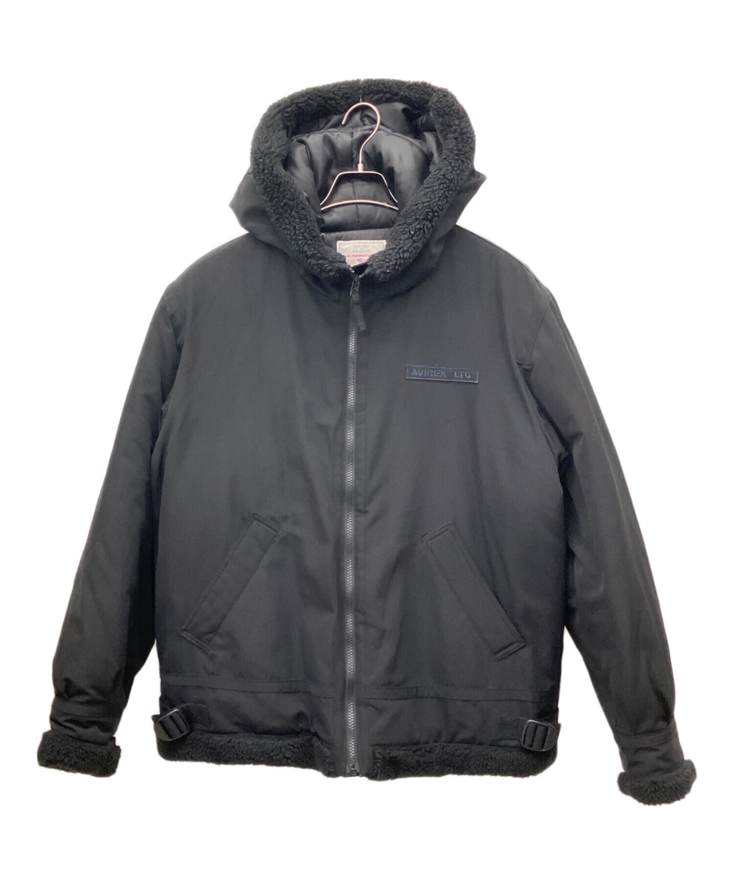 【新品未使用タグ付き】AVIREX B-3 HOODIE フライトジャケット 黒 中古・古着通販】AVIREX (アヴィレックス) B-3 HOODIE フライト