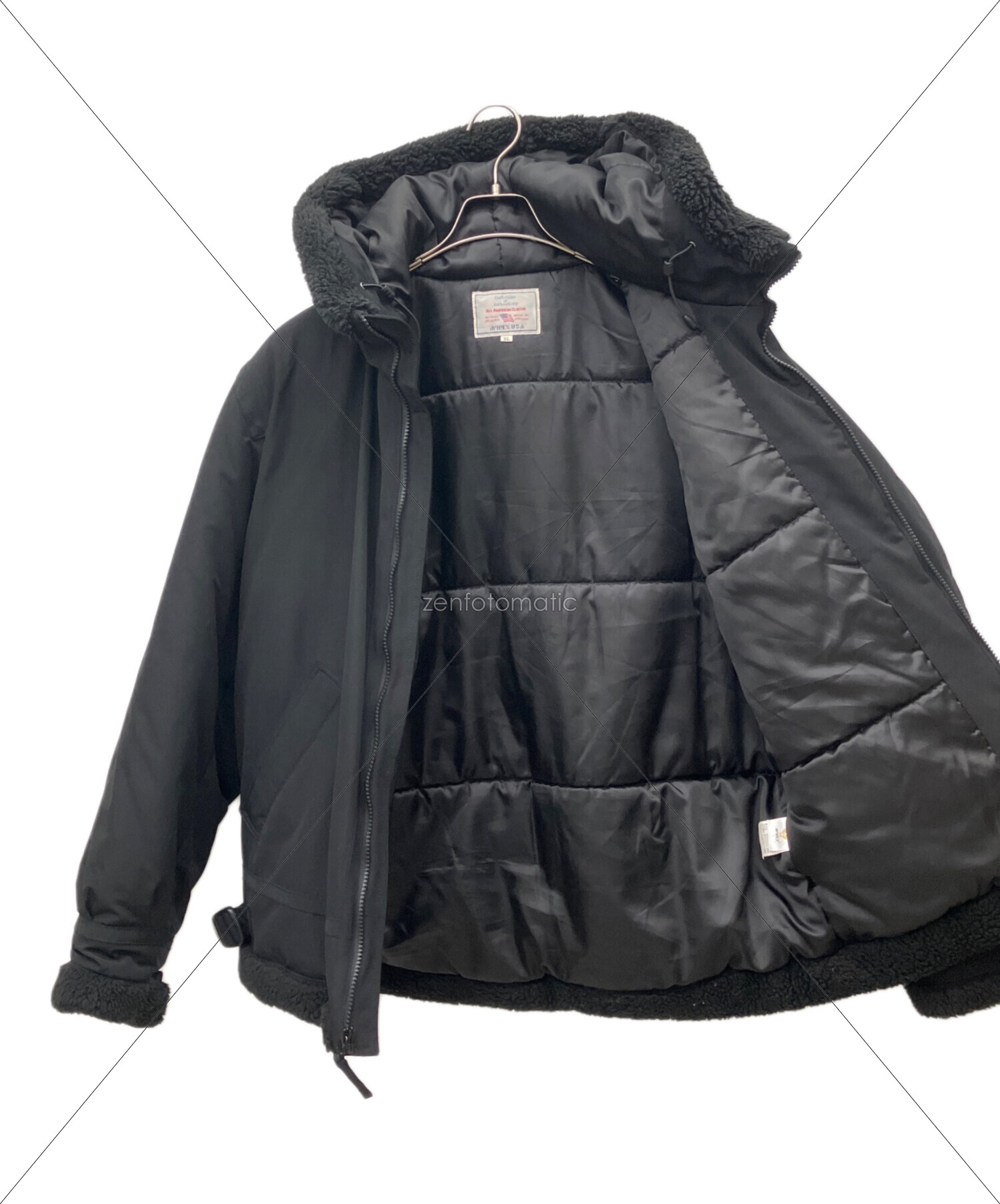 【新品未使用タグ付き】AVIREX B-3 HOODIE フライトジャケット 黒 AVIREX アビレックス アヴィレックス 中綿ジャケット B-3 HOODIE