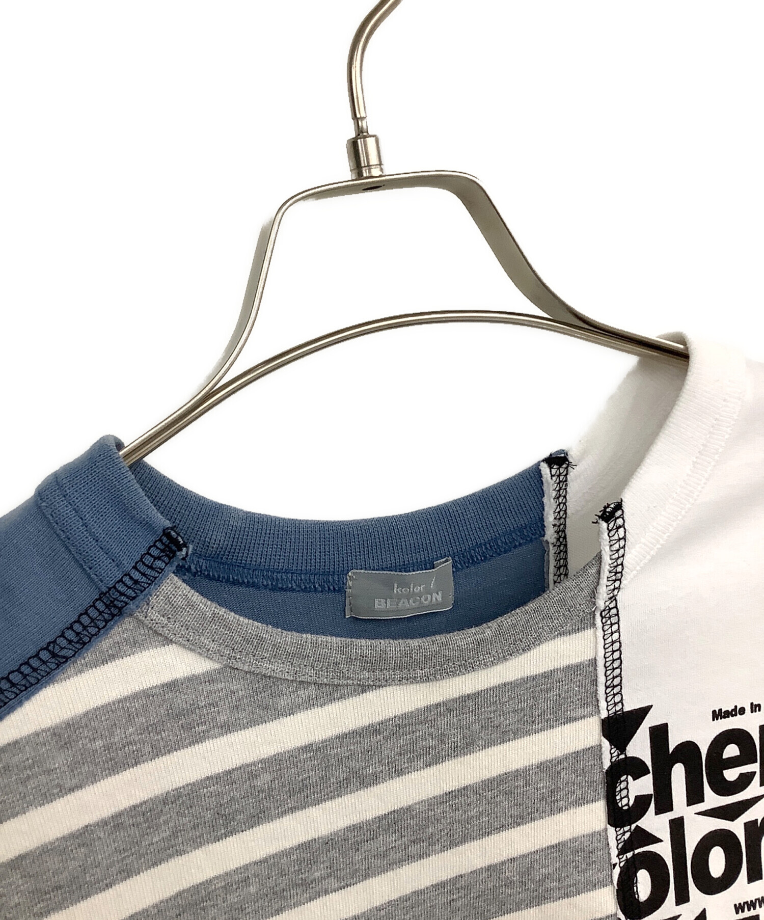 中古・古着通販】kolor/BEACON (カラービーコン) 切替Tシャツ マルチ