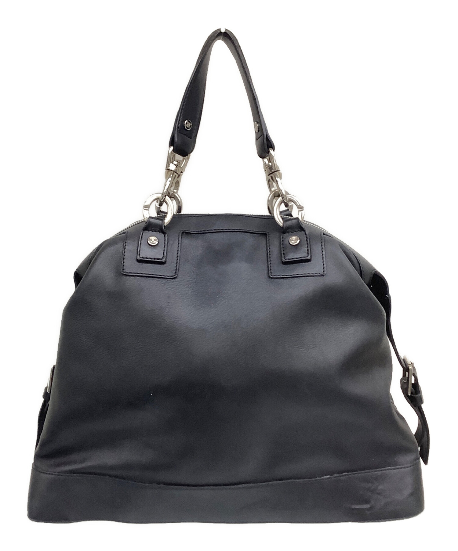 中古・古着通販】CELINE (セリーヌ) レザーハンドバッグ ブラック 