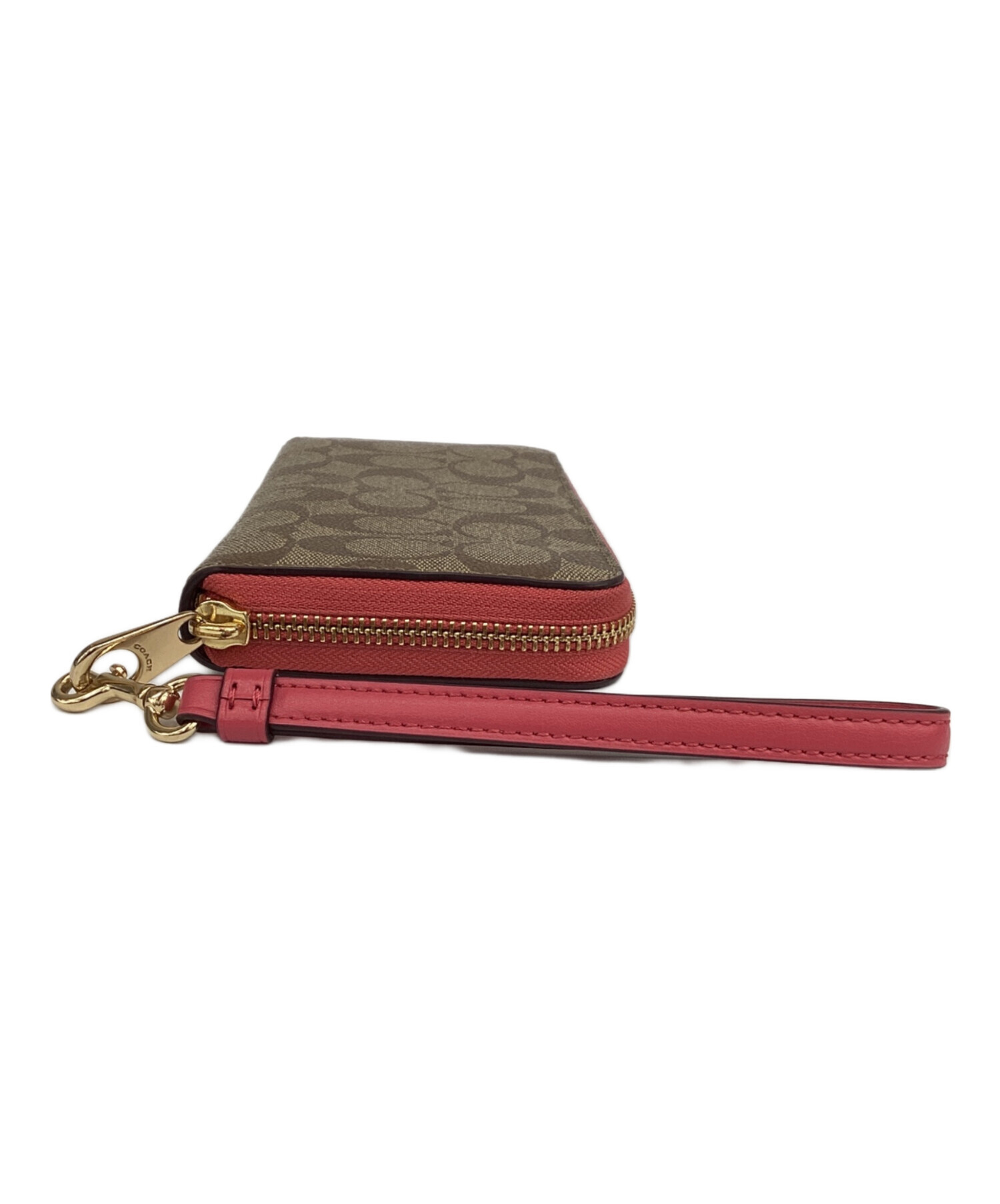 中古・古着通販】COACH (コーチ) 長財布 ブラウン×レッド｜ブランド 