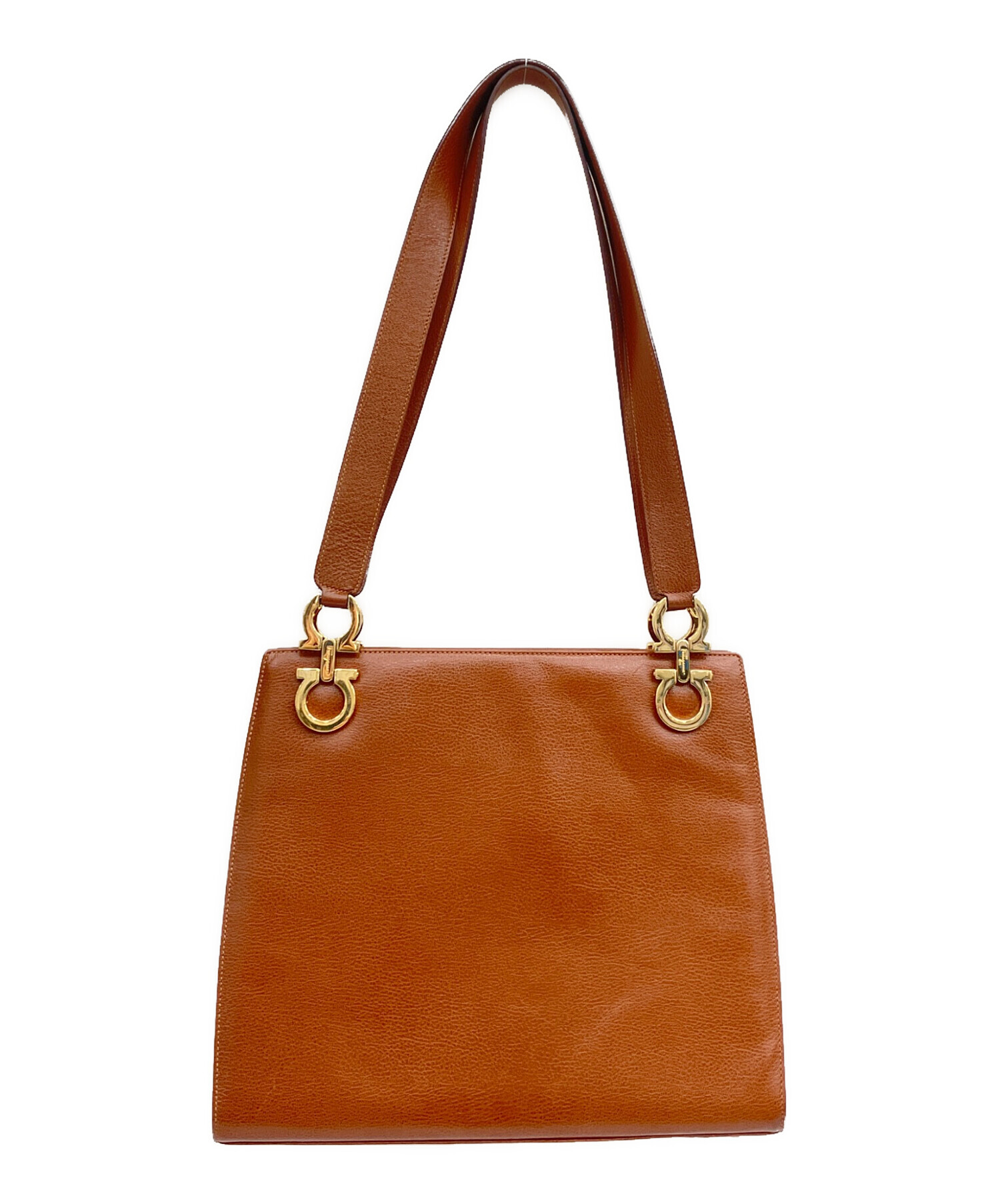 本物 サルヴァトーレ フェラガモ Salvatore Ferragamo キャンバス ショルダーバッグ トートバッグ ブラウン バッグ 中古 中古・古着通販】Salvatore Ferragamo (サルヴァトーレ フェラガモ