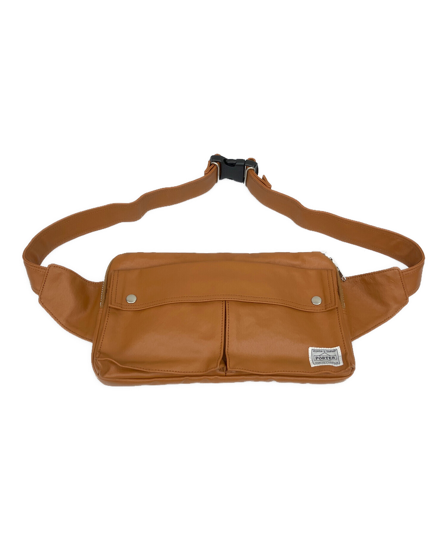 □美品□PORTER porter ポーターウェストバッグ こげ茶 中古 ポーター 