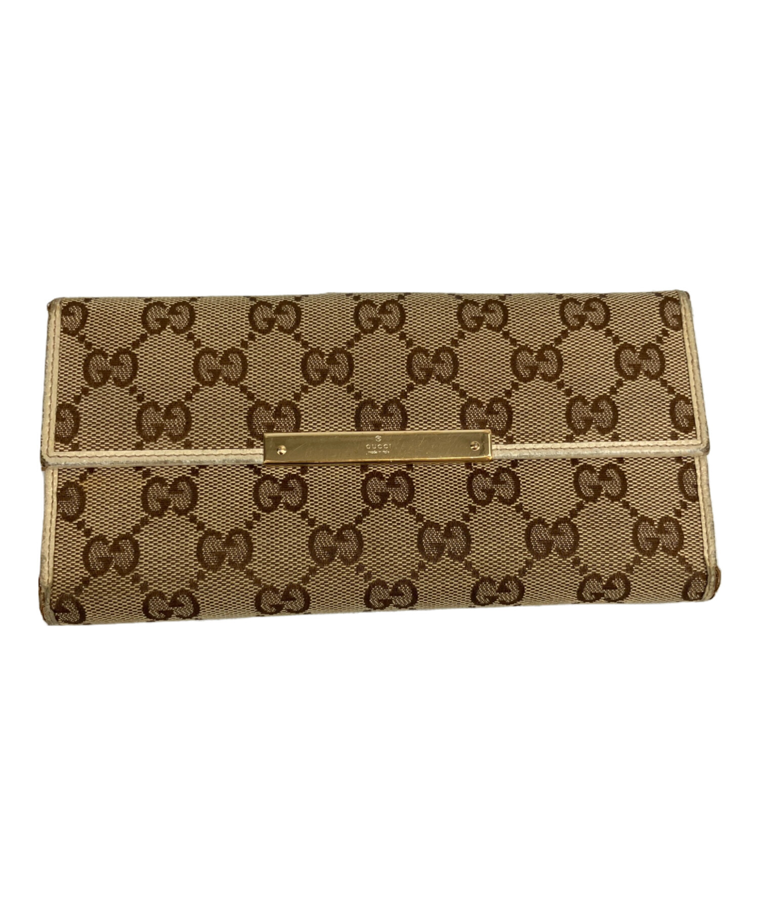 GUCCI グッチ グッチシマ 長財布 ベージュ レディース ブランド 中古 中古・古着通販】GUCCI (グッチ) 長財布 ベージュ｜ブランド・古着通販