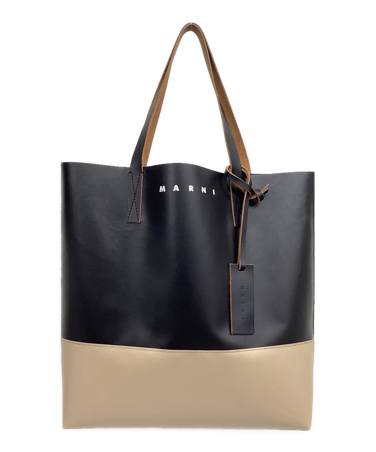 新品】marni マルニ トートバッグ グレー×ブラック 【公式通販】 新品】marni マルニ トートバッグ グレー×ブラック 【公式通販】