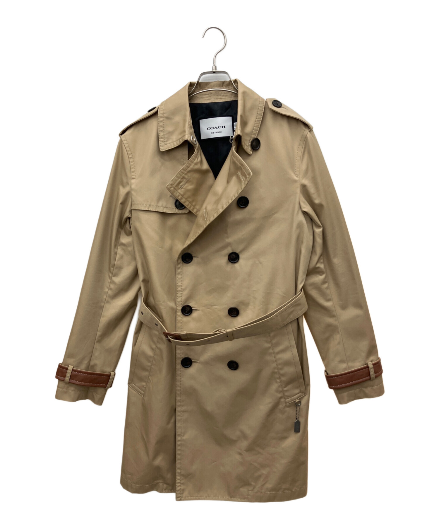 未使用級✨【COACH】ソリッド ミッド トレンチコート ベージュ xs 1回 中古・古着通販】COACH (コーチ) トレンチコート ベージュ サイズ:XS