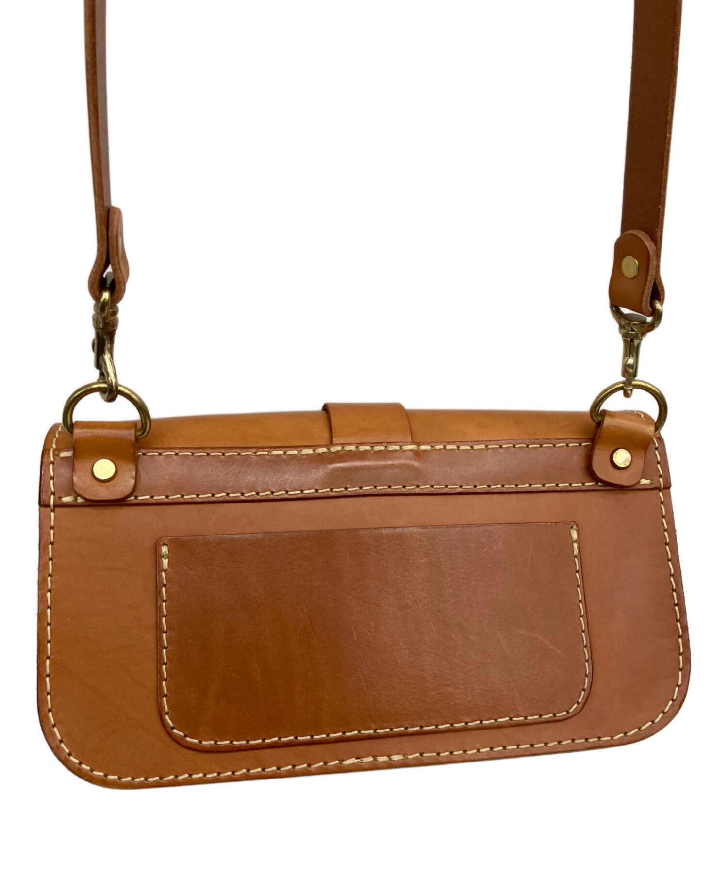 中古・古着通販】Herz (ヘルツ) レザーショルダーバッグ ブラウン