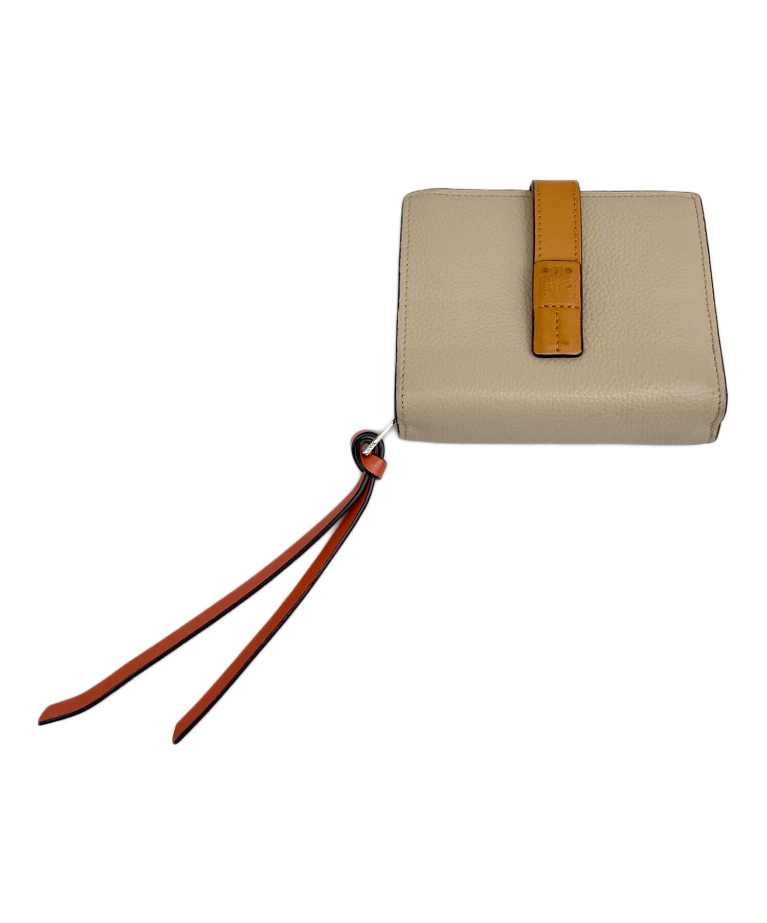 LOEWE 二つ折り財布 ベージュ/オレンジ 正規品 中古・古着通販】LOEWE (ロエベ) コンパクト ジップウォレット