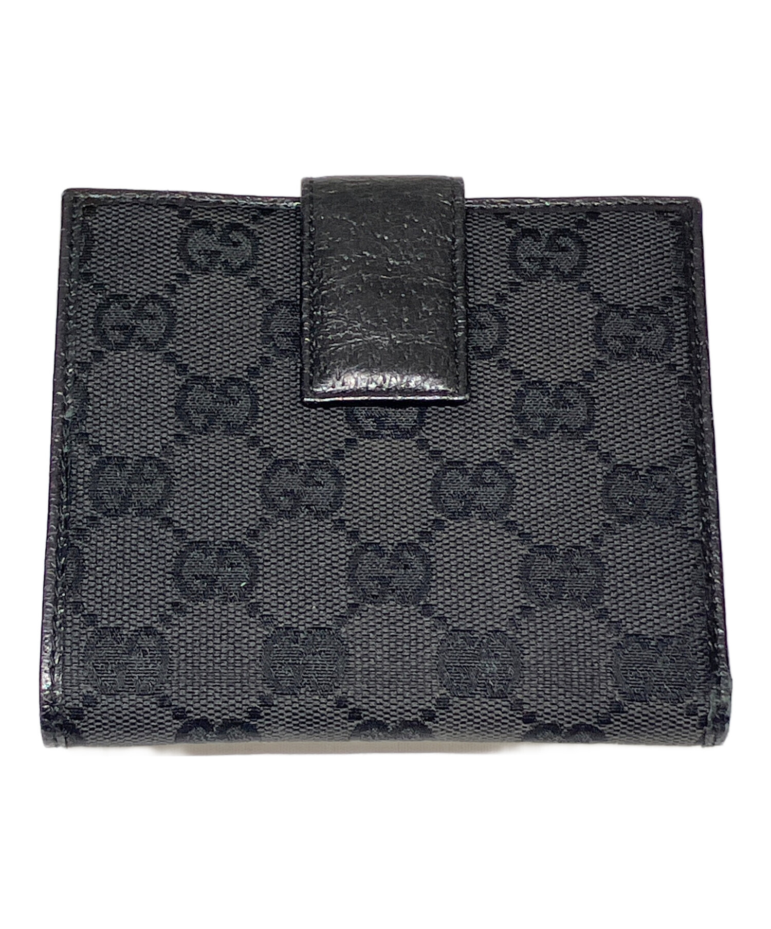 中古・古着通販】GUCCI (グッチ) 2つ折り財布 ブラック｜ブランド