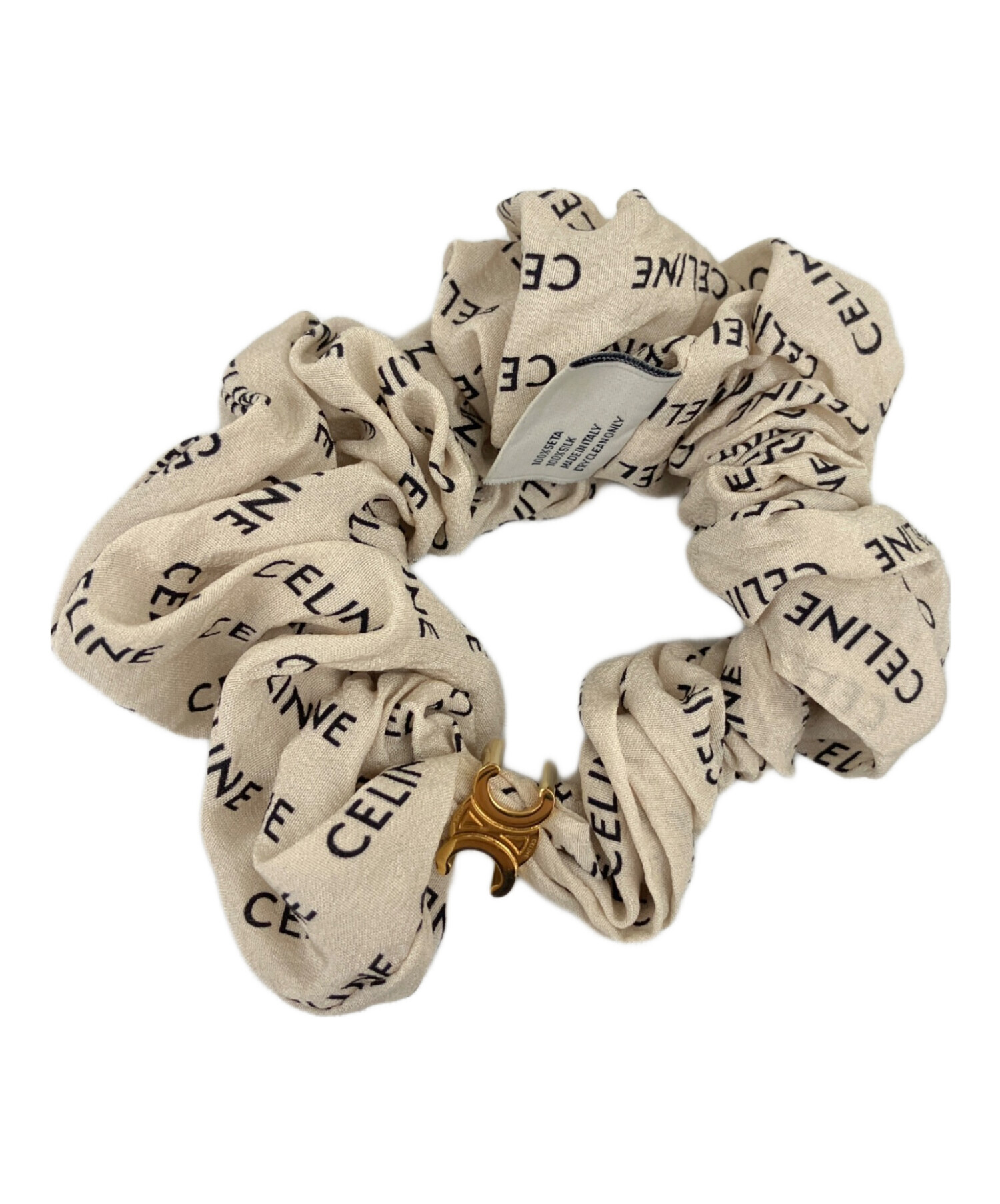 中古・古着通販】CELINE (セリーヌ) シュシュ ベージュ×ゴールド