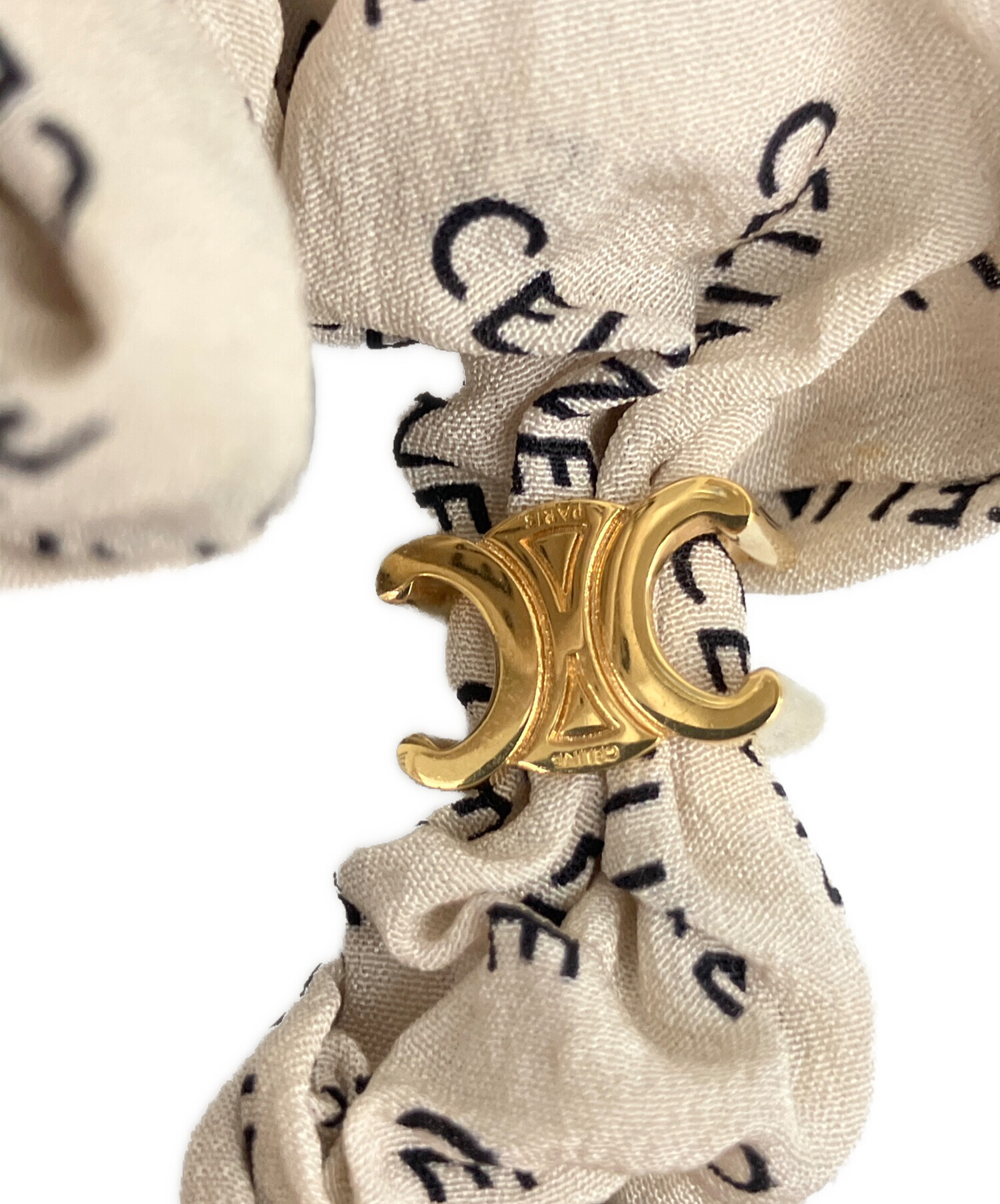 中古・古着通販】CELINE (セリーヌ) シュシュ ベージュ×ゴールド