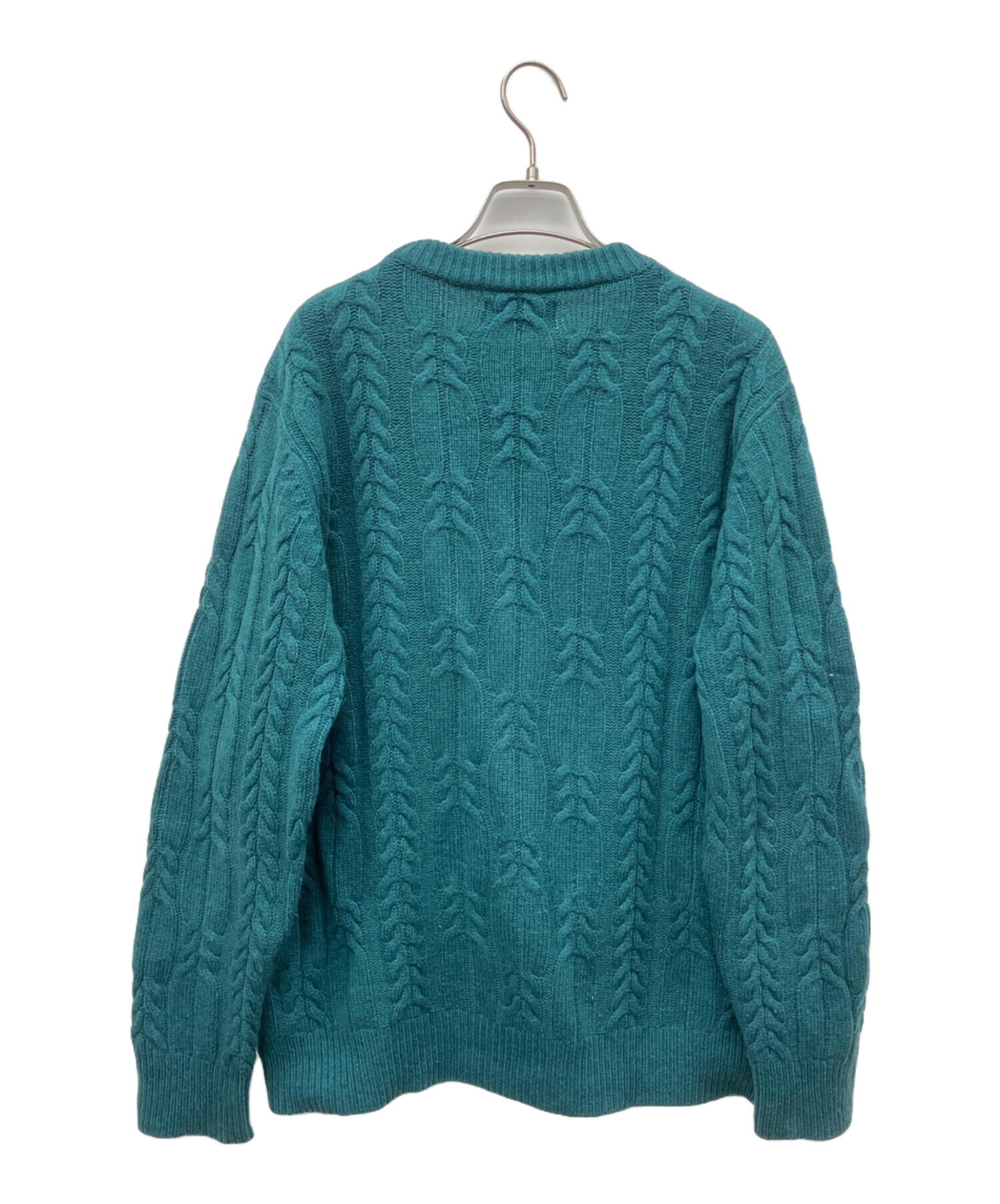 【美品】PALLAS PALACE パラスパレス ニット グリーン F 中古・古着通販】PALACE (パレス) 厚手ニット CABLE KNIT グリーン
