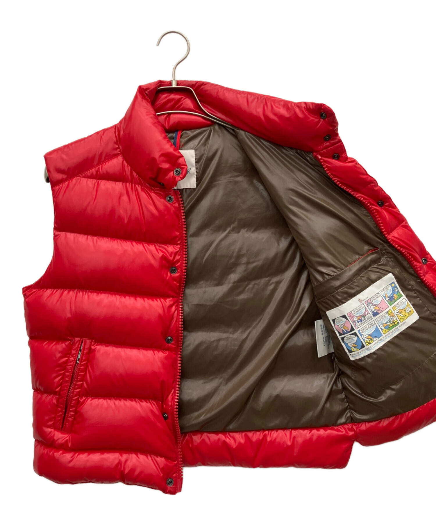 MONCLER レッド ダウンベスト モンクレール メンズ ベスト MONCLER ブランド ダウンベスト アウター