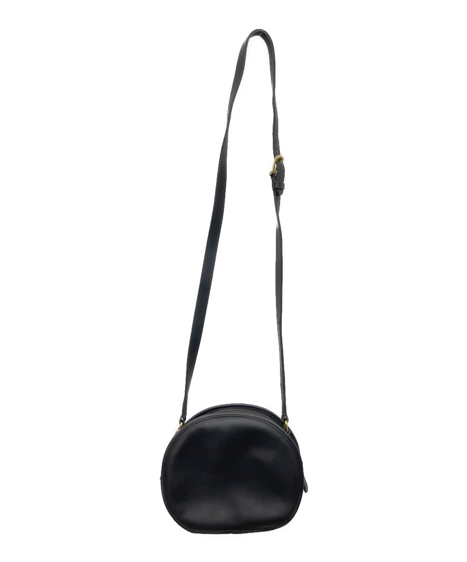 OLDCOACH ブラックレザー ショルダーバッグ 中古・古着通販】COACH (コーチ) レザーショルダーバッグ OLD COACH