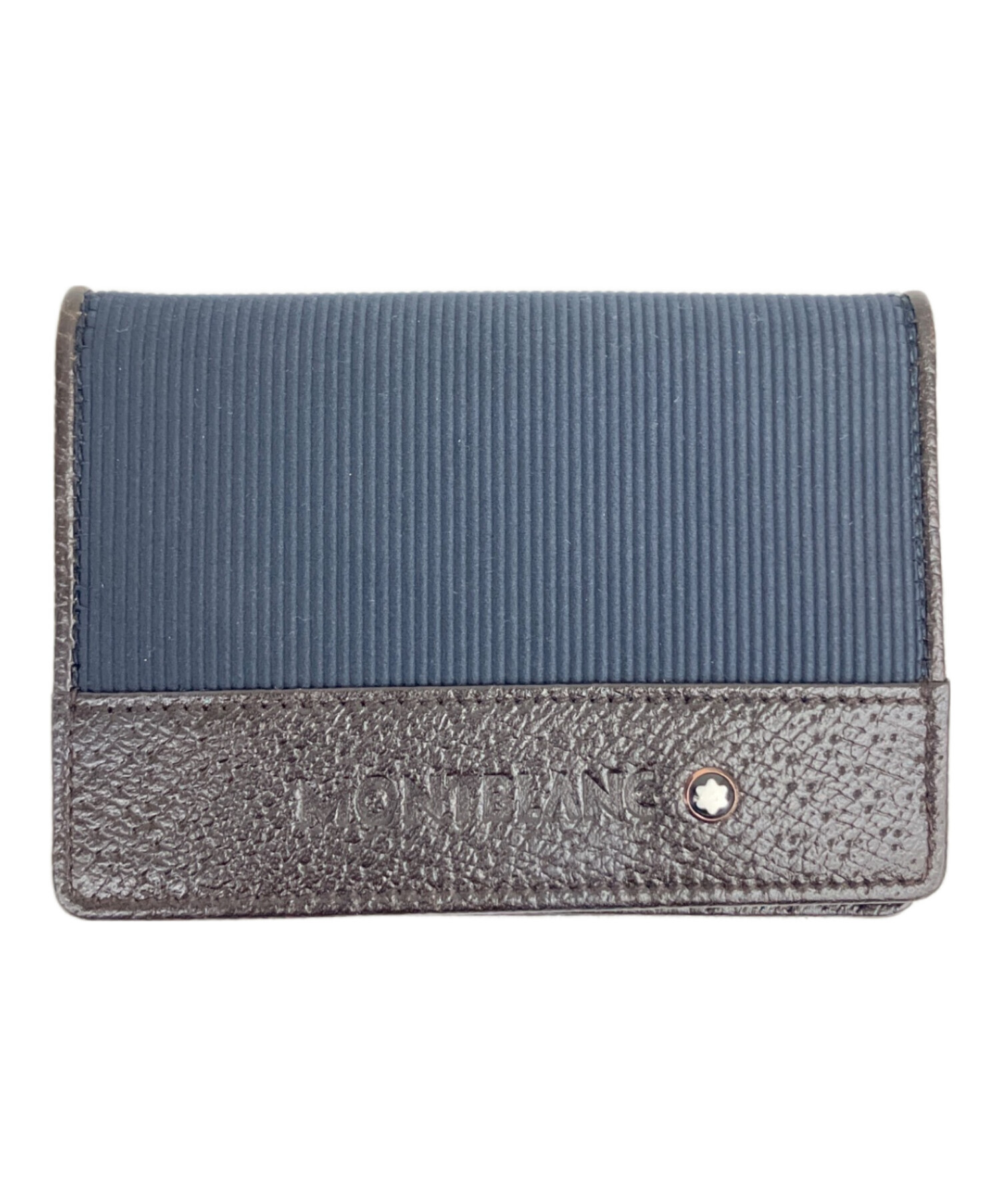 カリフォルニア モントレー ビーズブラスト ツイストネック 刻印入り 美品 中古・古着通販】MONTBLANC (モンブラン) 名刺入れ ネイビー×ブラック