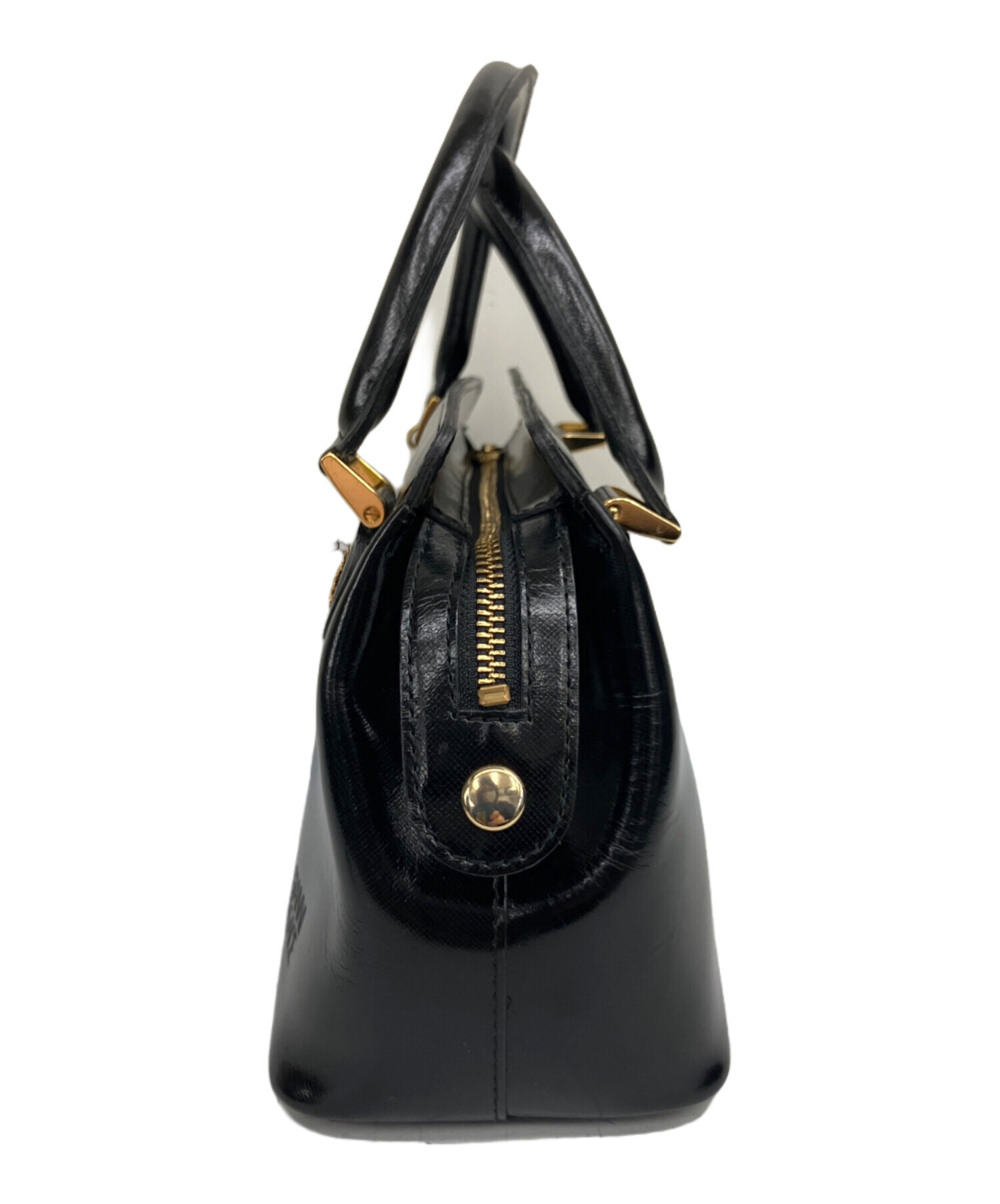 GIANNI VERSACE ブラック ハンドバッグ 中古・古着通販】GIANNI VERSACE (ジャンニ・ヴェルサーチ) レザー
