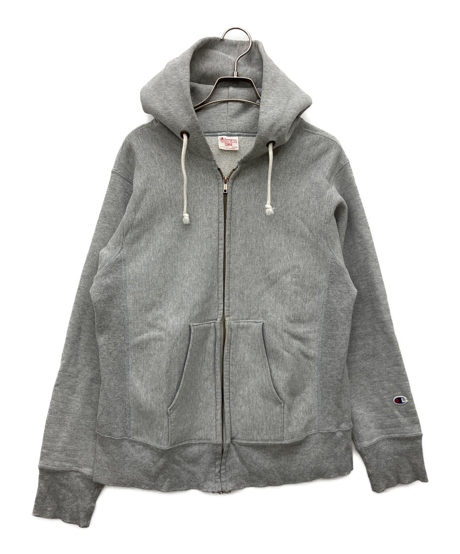 【USA製】復刻 チャンピオン リバースウィーブ ジップパーカー L グレー 中古・古着通販】Champion REVERSE WEAVE (チャンピオン リバース