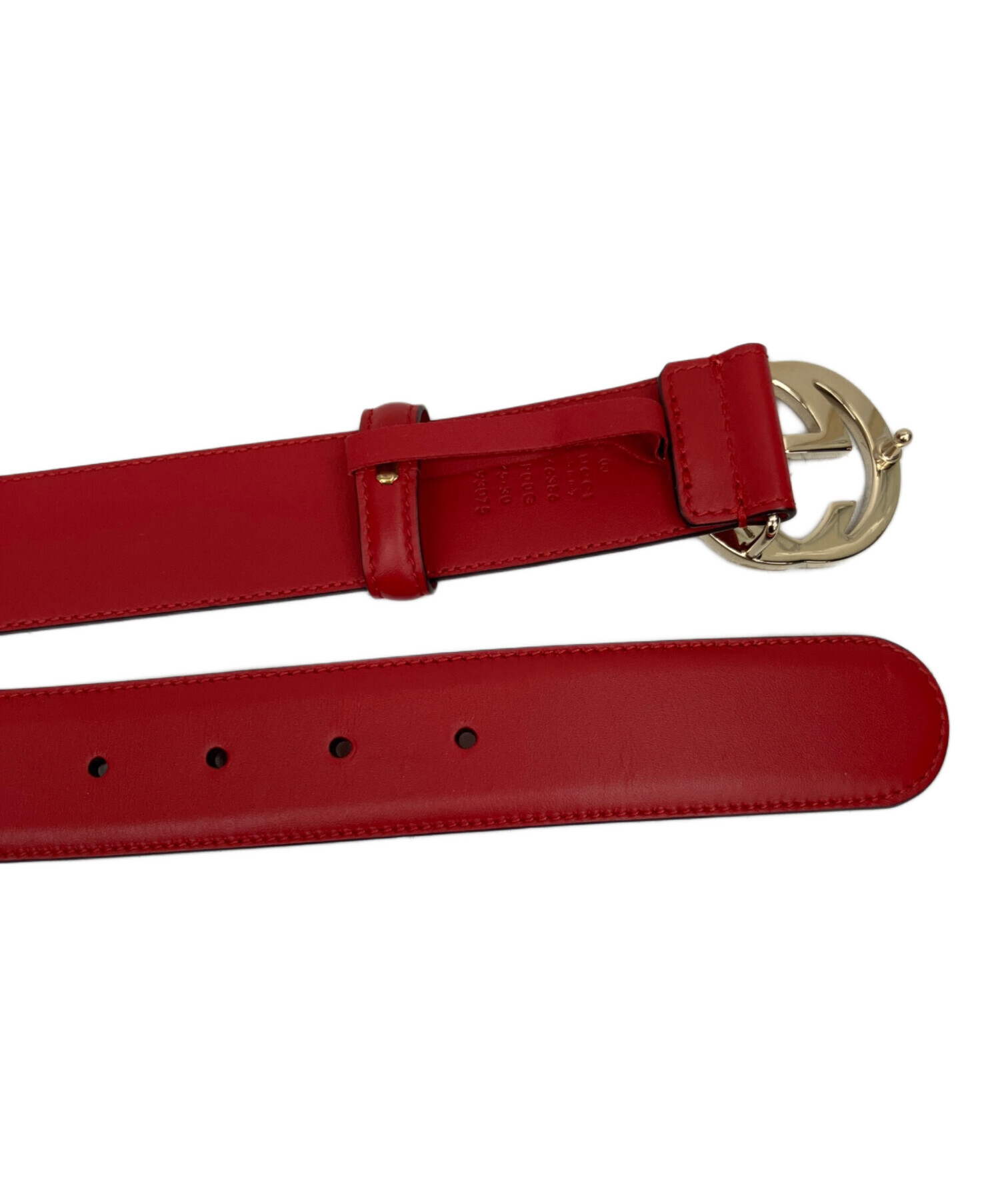 【未使用タグ付き・80cm】グッチ　レディース　スリム　ベルト　レザー 赤 中古・古着通販】GUCCI (グッチ) ベルト レッド｜ブランド・古着通販
