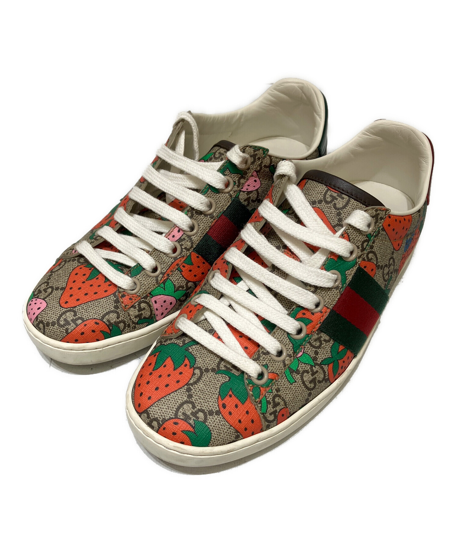 GUCCI グッチ　ストロベリー柄 ベビー　スニーカー　サイズ23（146ミリ） 中古・古着通販】GUCCI (グッチ) ACE GGスプリーム ストロベリー