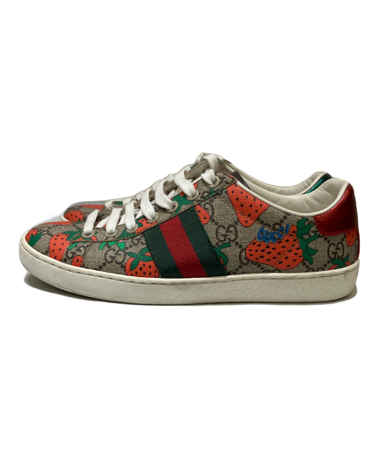 GUCCI グッチ　ストロベリー柄 ベビー　スニーカー　サイズ23（146ミリ） 中古・古着通販】GUCCI (グッチ) ACE GGスプリーム ストロベリー