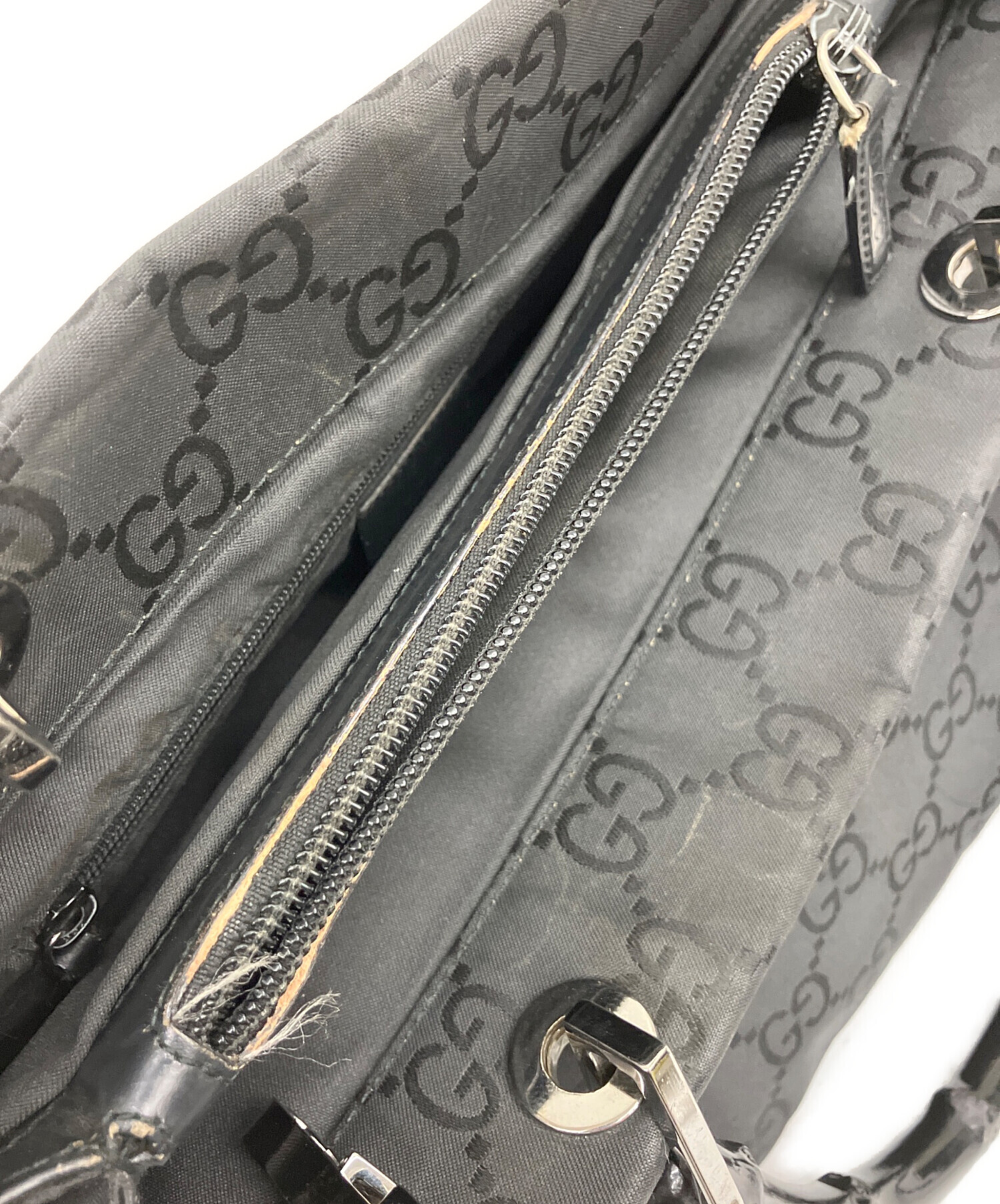 中古・古着通販】GUCCI (グッチ) ハンドバッグ ブラック｜ブランド