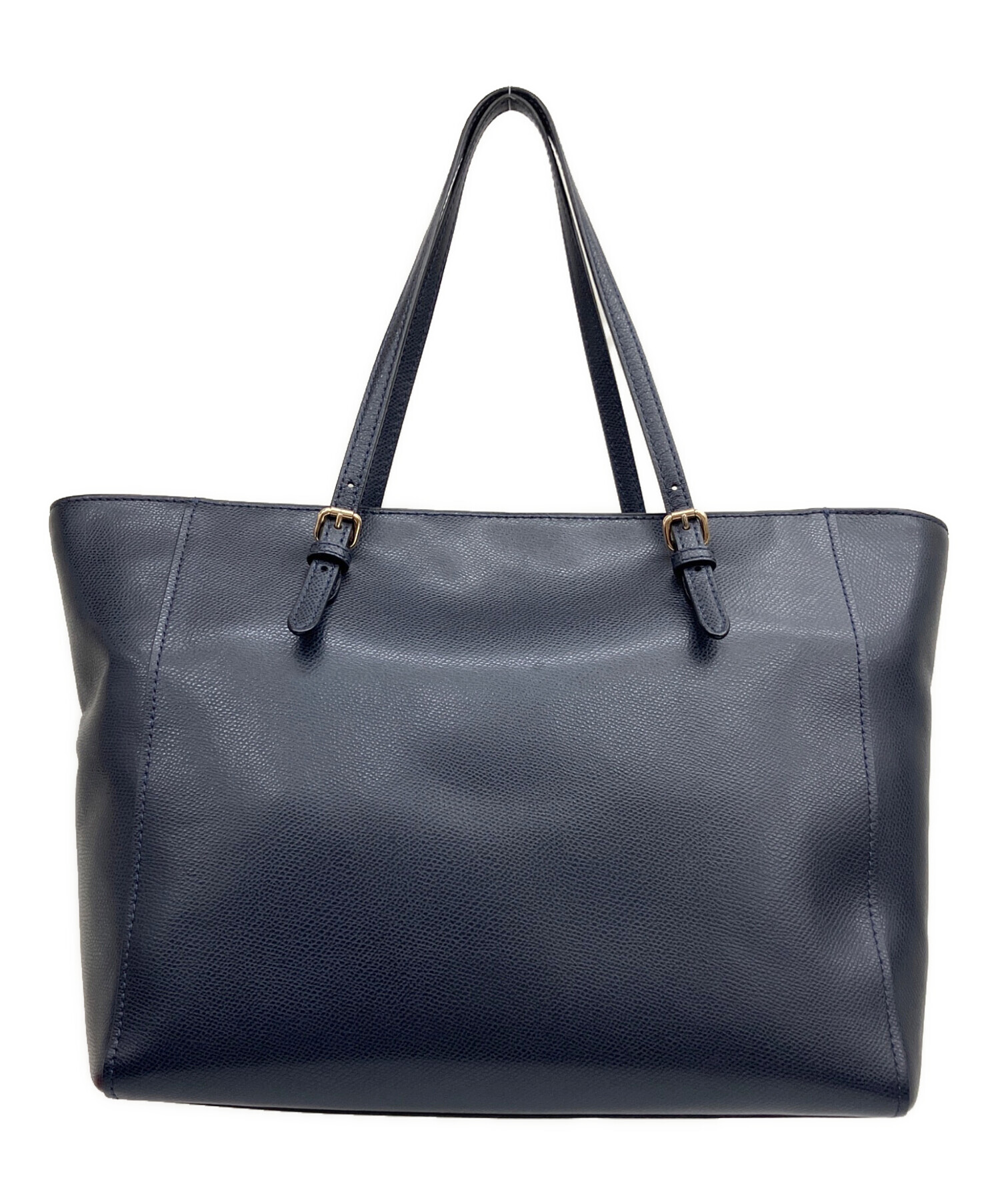 中古・古着通販】COACH (コーチ) レザートートバッグ ネイビー