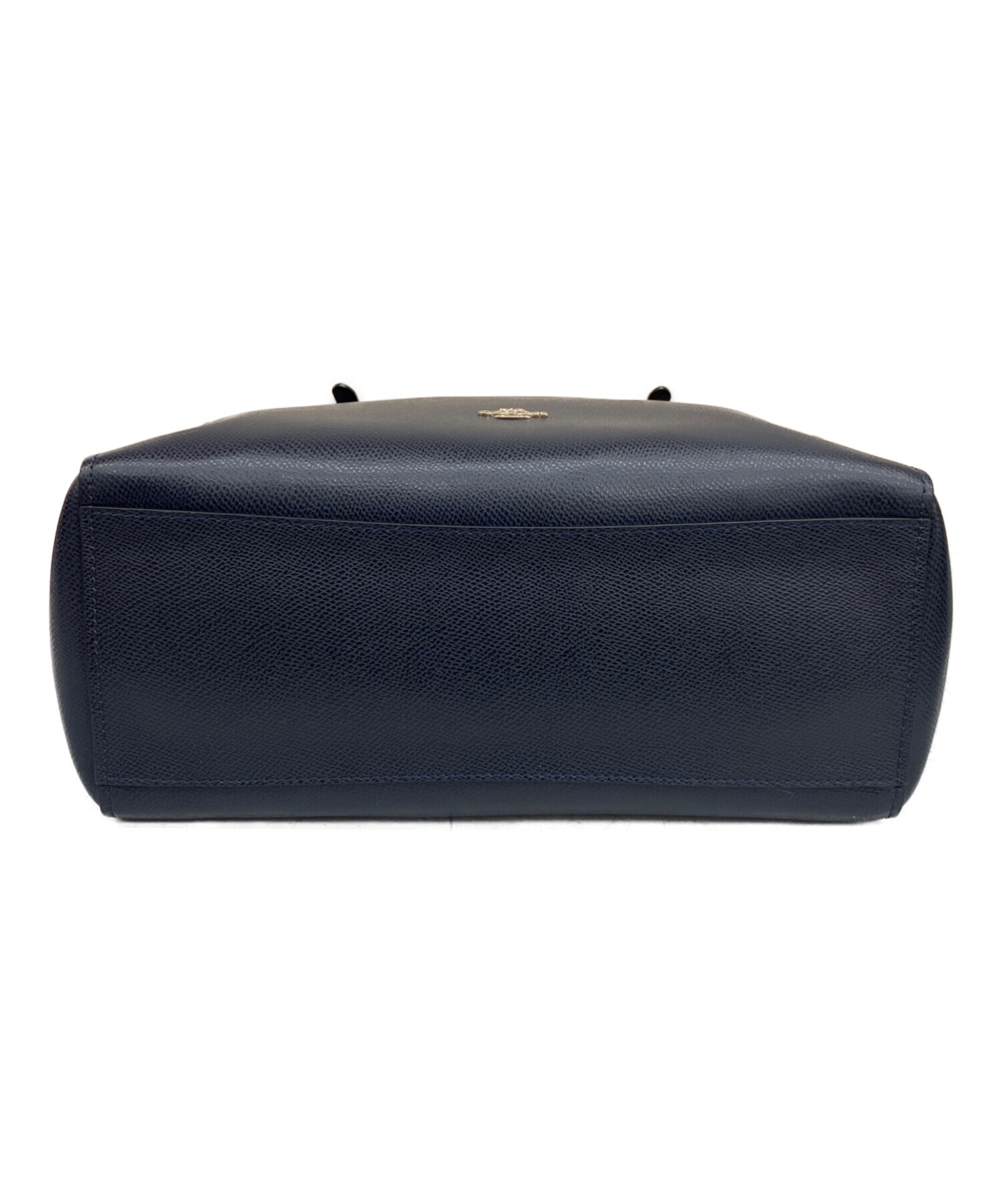 中古・古着通販】COACH (コーチ) レザートートバッグ ネイビー