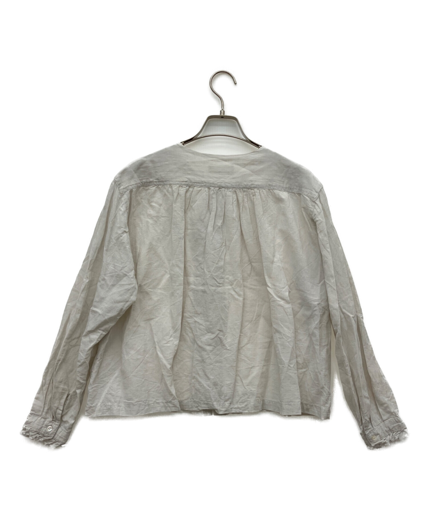 中古・古着通販】kagure (カグレ) コットンリネンワッシャーフリル