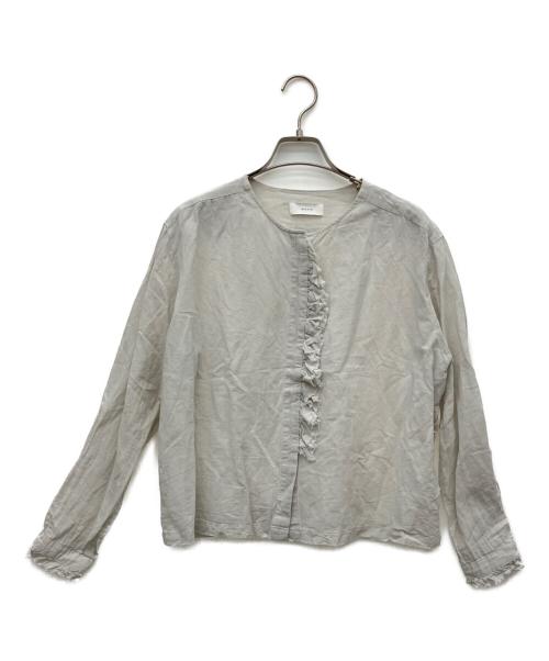 【未使用級】kagure かぐれ　コットンリネン　ワッシャーフリルブラウス 中古・古着通販】kagure (カグレ) コットンリネンワッシャーフリル