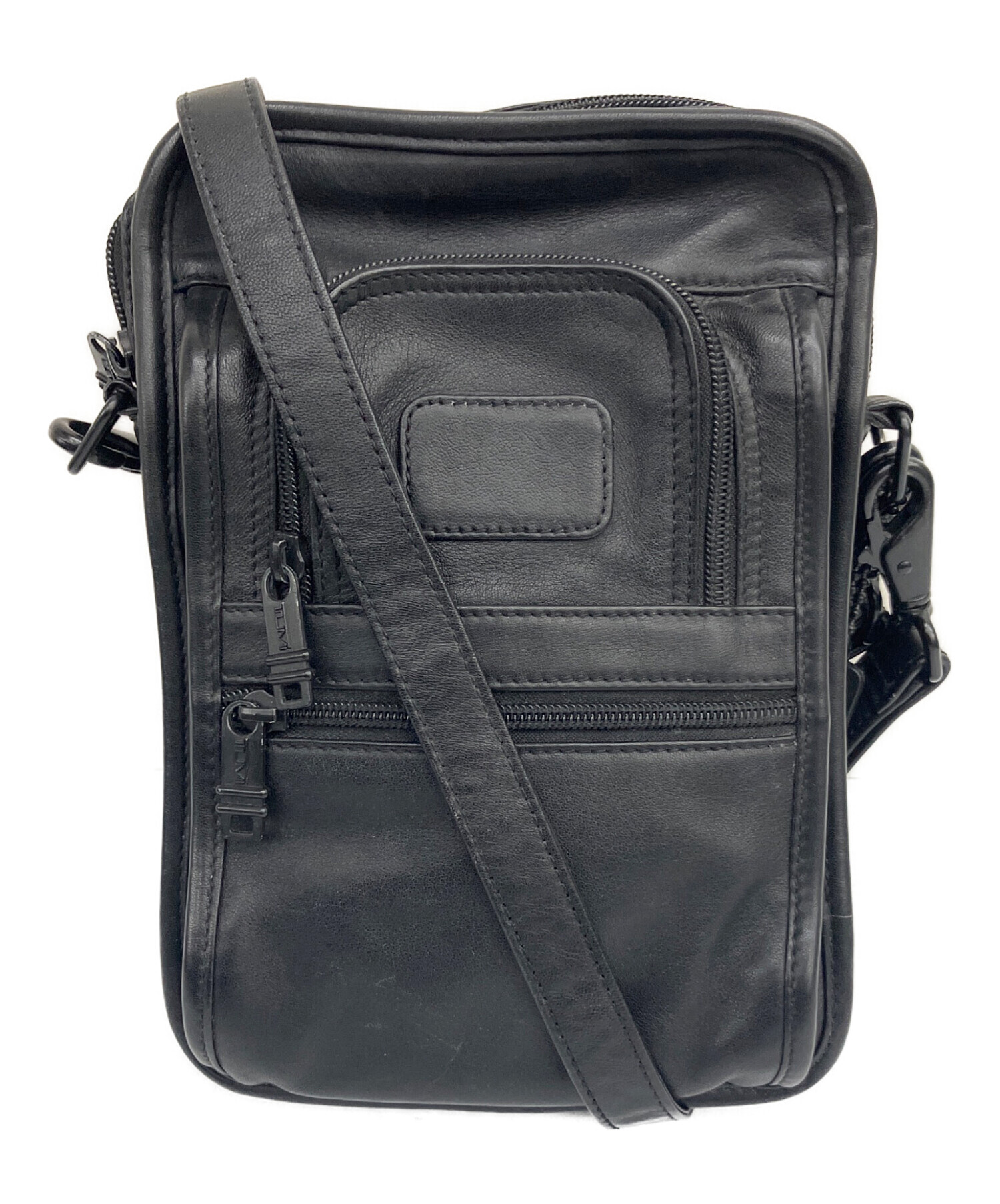 TUMI レザーバッグ 中古・古着通販】TUMI (トゥミ) レザーショルダーバッグ ブラック