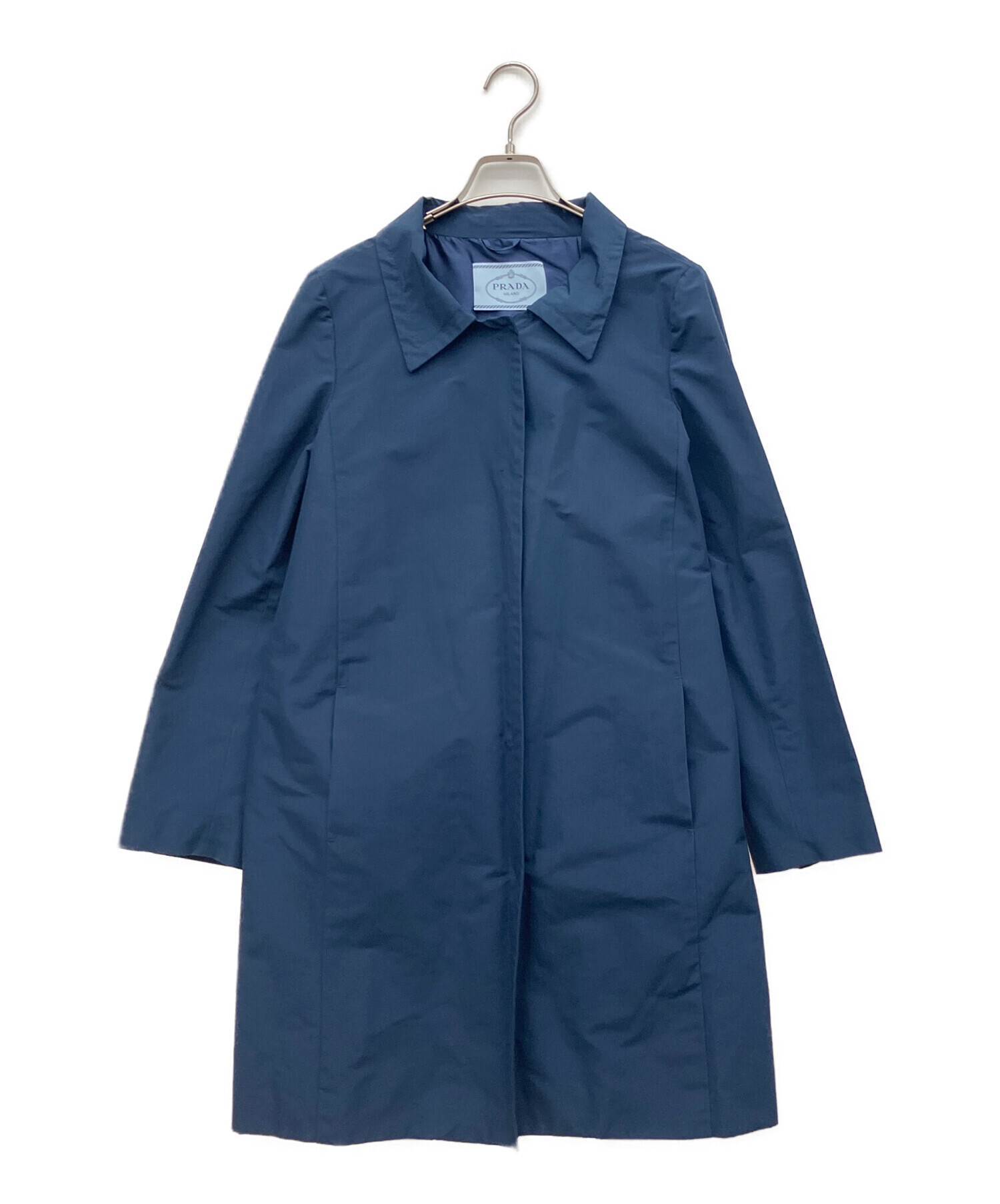 PRADA ステンカラーコート クリーニング済 中古・古着通販】PRADA (プラダ) ステンカラーコート ネイビー サイズ
