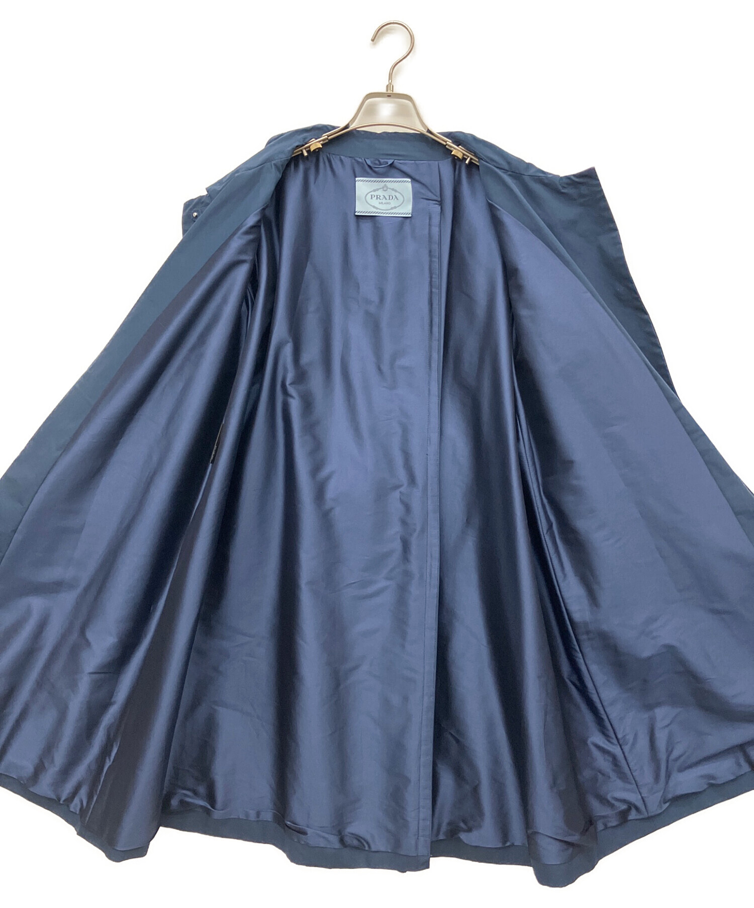 中古・古着通販】PRADA (プラダ) ステンカラーコート ネイビー サイズ