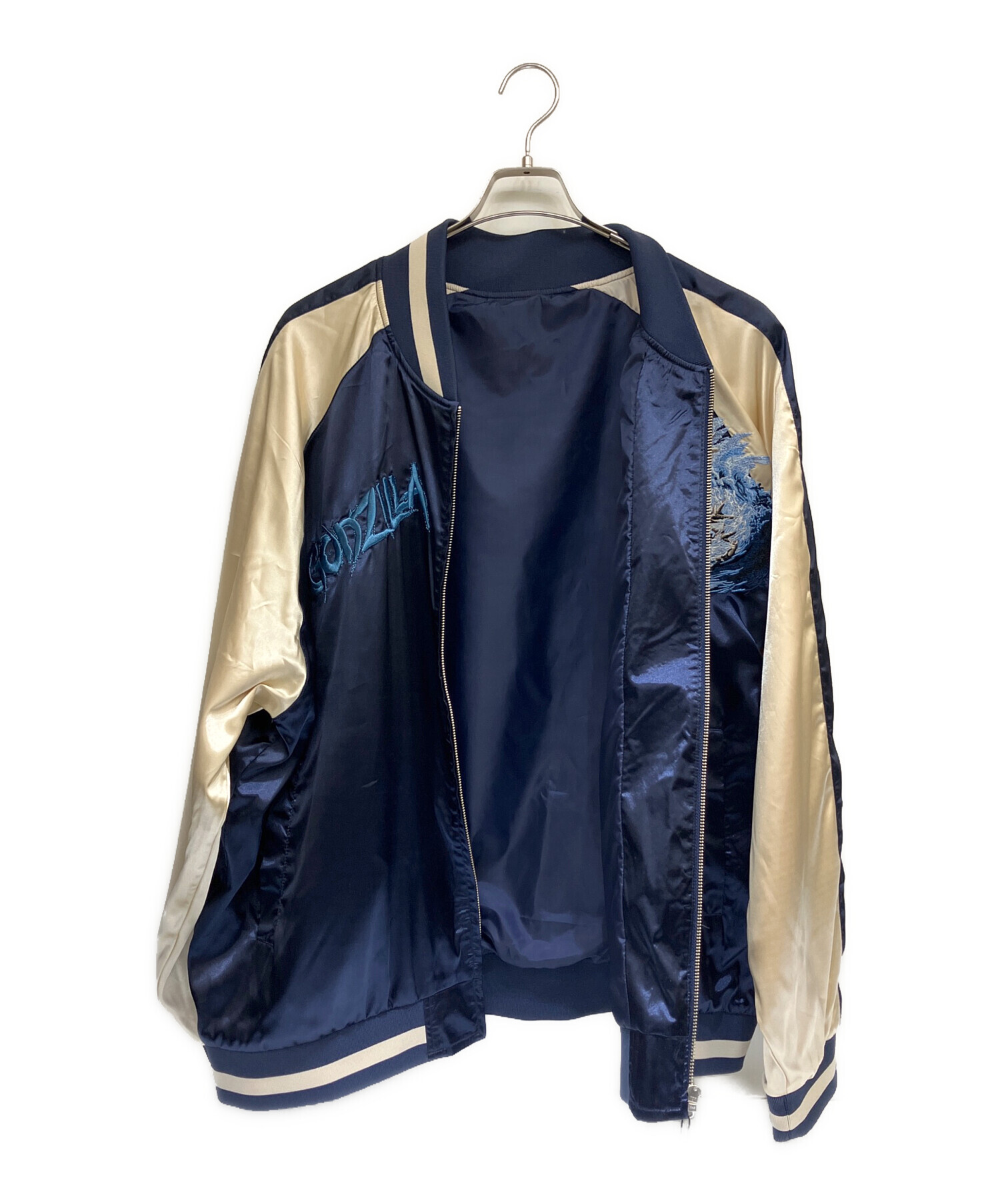 中古・古着通販】ゴジラ (ゴジラ) スカジャン ネイビー サイズ:XXL 未
