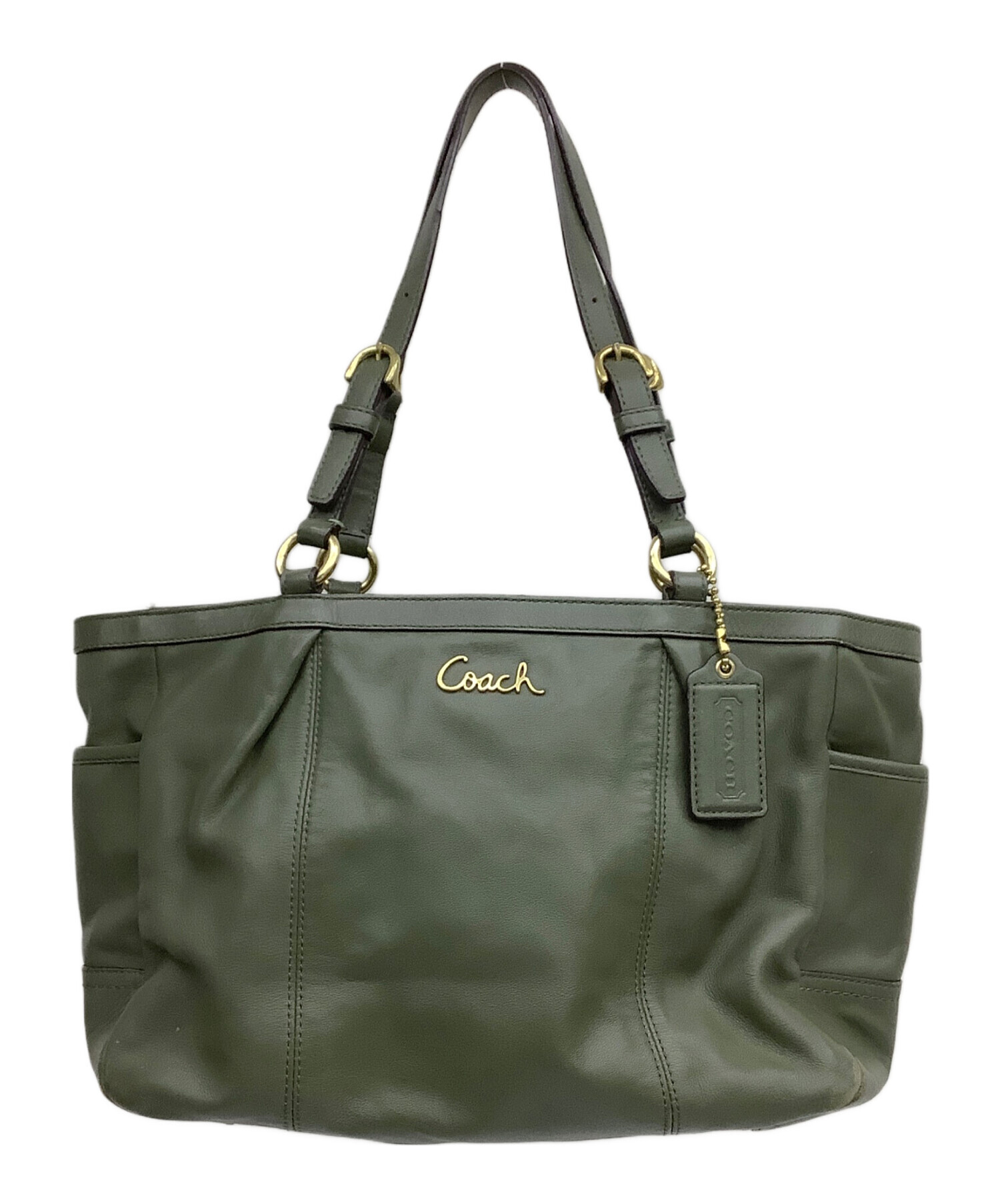 OLD COACH オールドコーチ トートバッグ 薄緑色 本革 極上品 【貴重 
