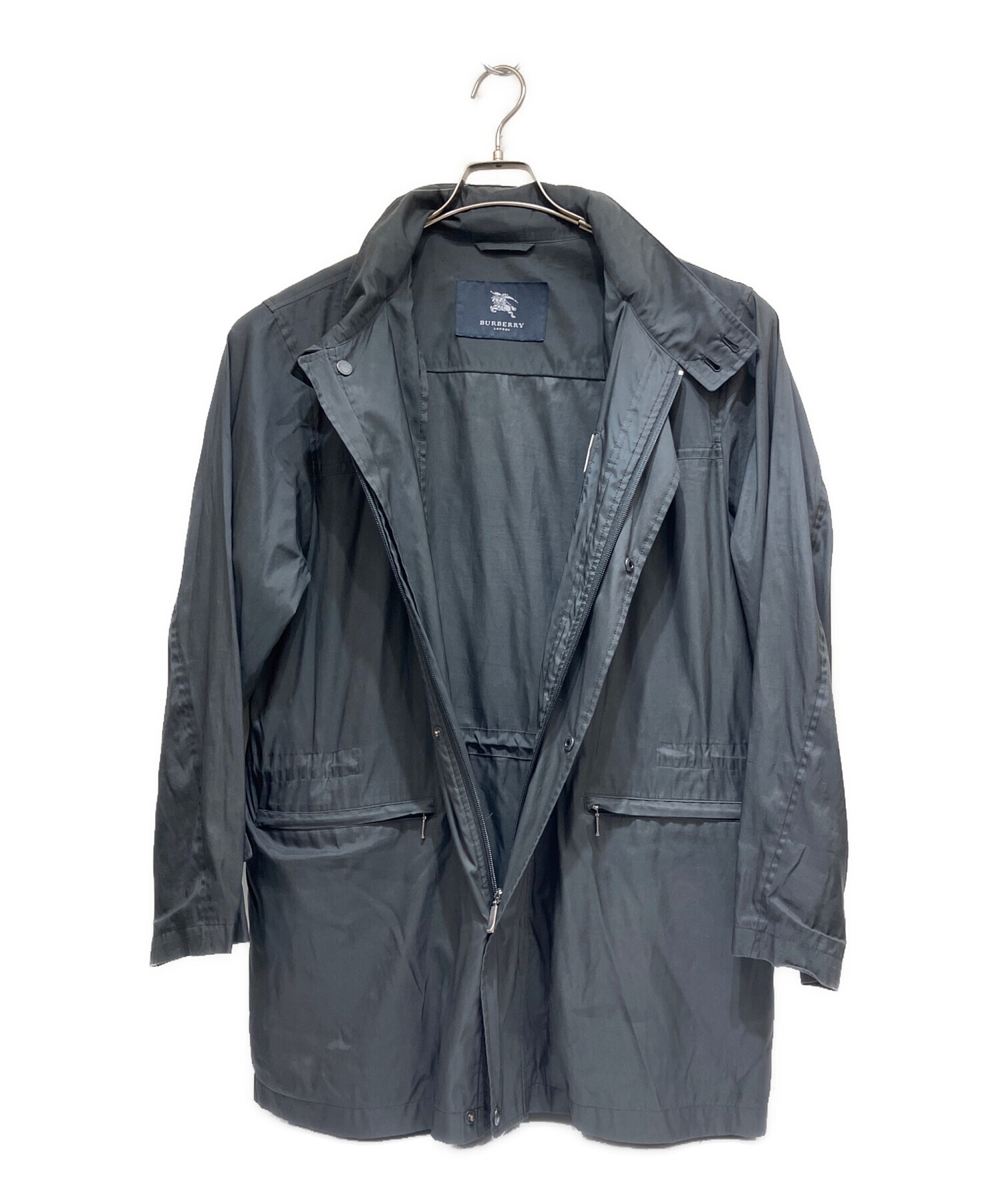 希少 バーバリーロンドン フーデッドジャケット ビッグロゴ M 黒 ノバチェック 中古・古着通販】BURBERRY LONDON (バーバリーロンドン) ジャケット
