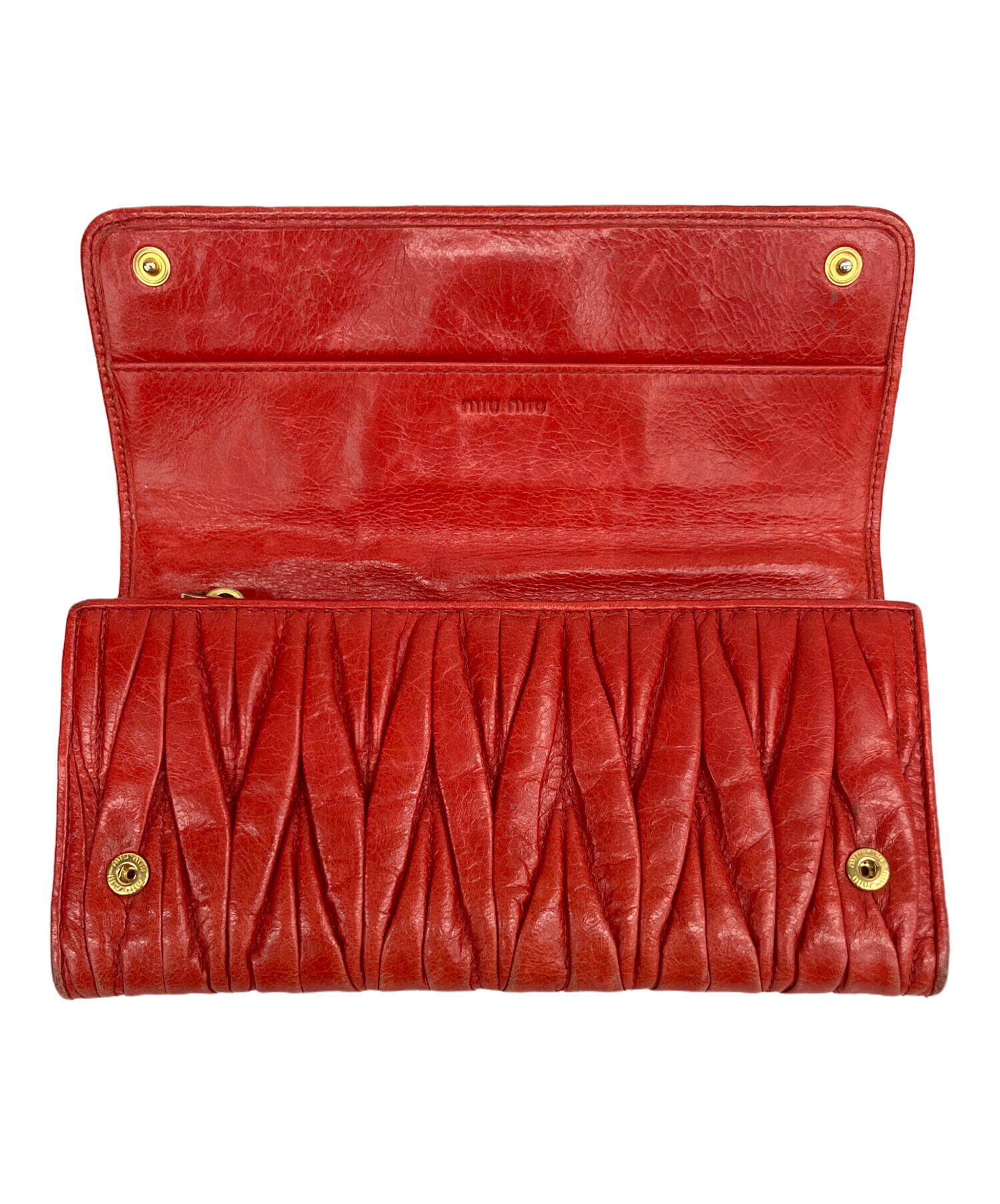 中古・古着通販】MIU MIU (ミュウミュウ) 長財布 レッド｜ブランド