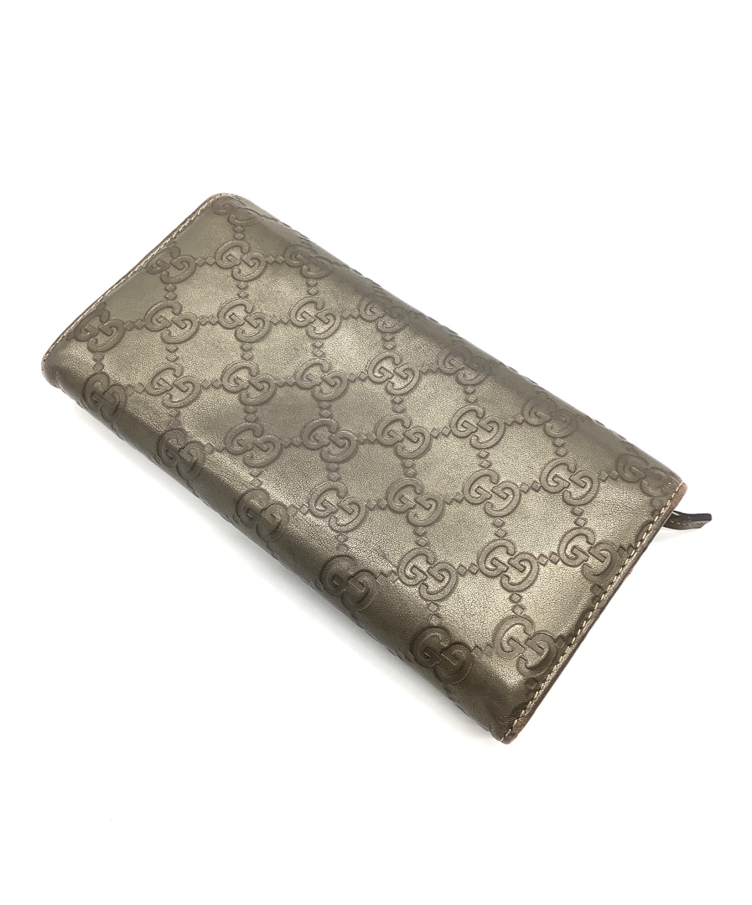 GUCCIグレー レザー 長財布 中古・古着通販】GUCCI (グッチ) 長財布 グレー 170426・0959 170426