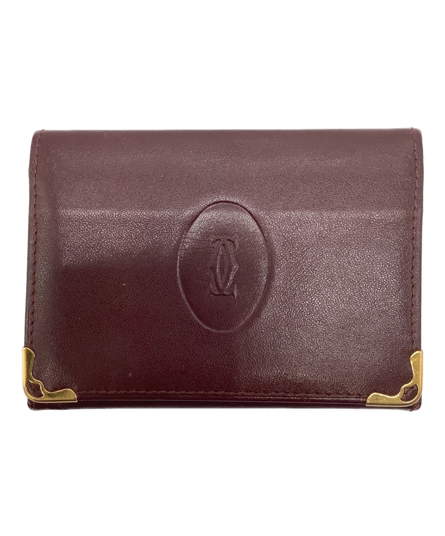 Cartier レザー ケース ボルドー 中古・古着通販】Cartier (カルティエ) カードケース ボルドー