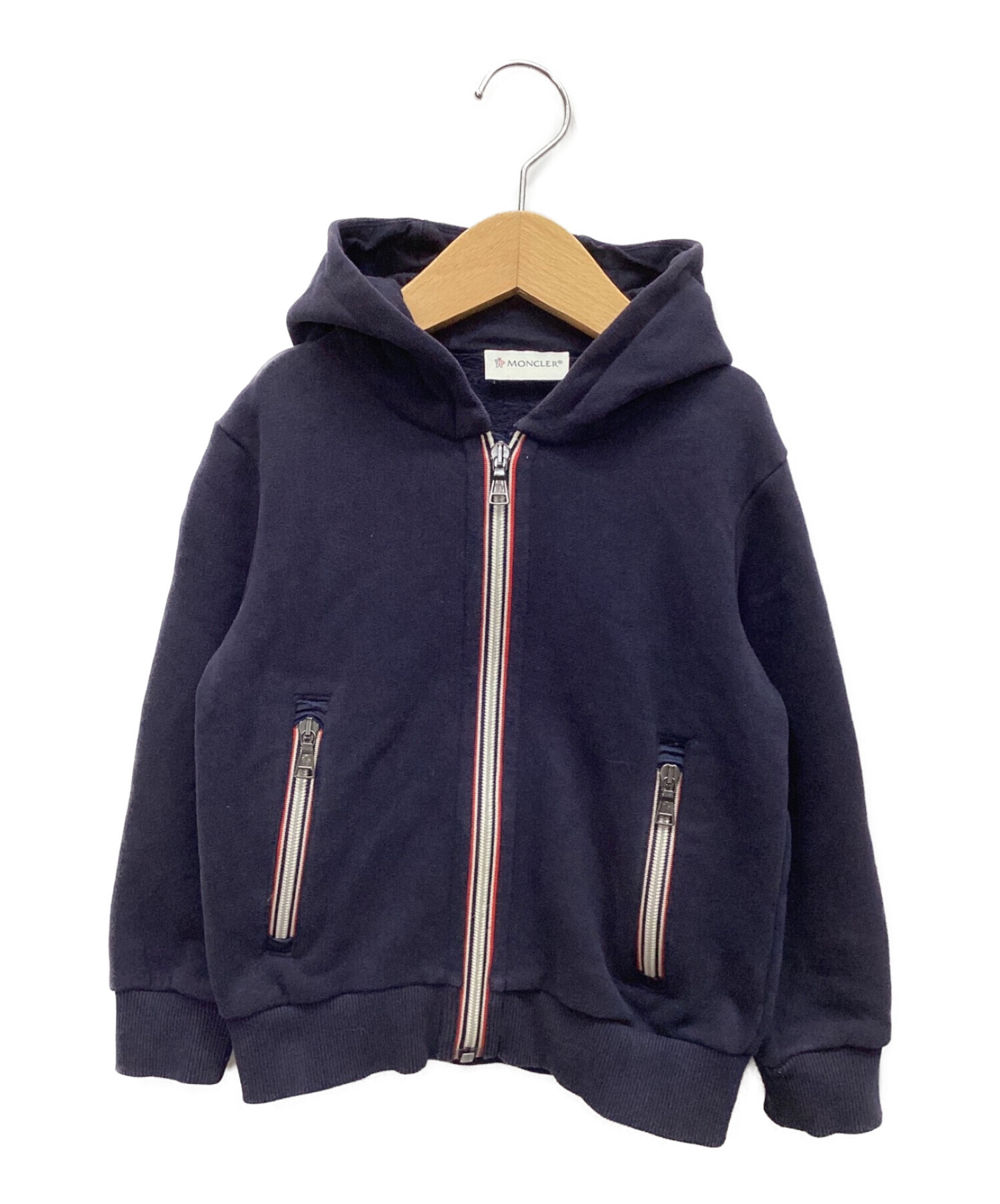 MONCLER ネイビー フード付きパーカー 中古・古着通販】MONCLER (モンクレール) MAGLIA CARDIGAN ジップ