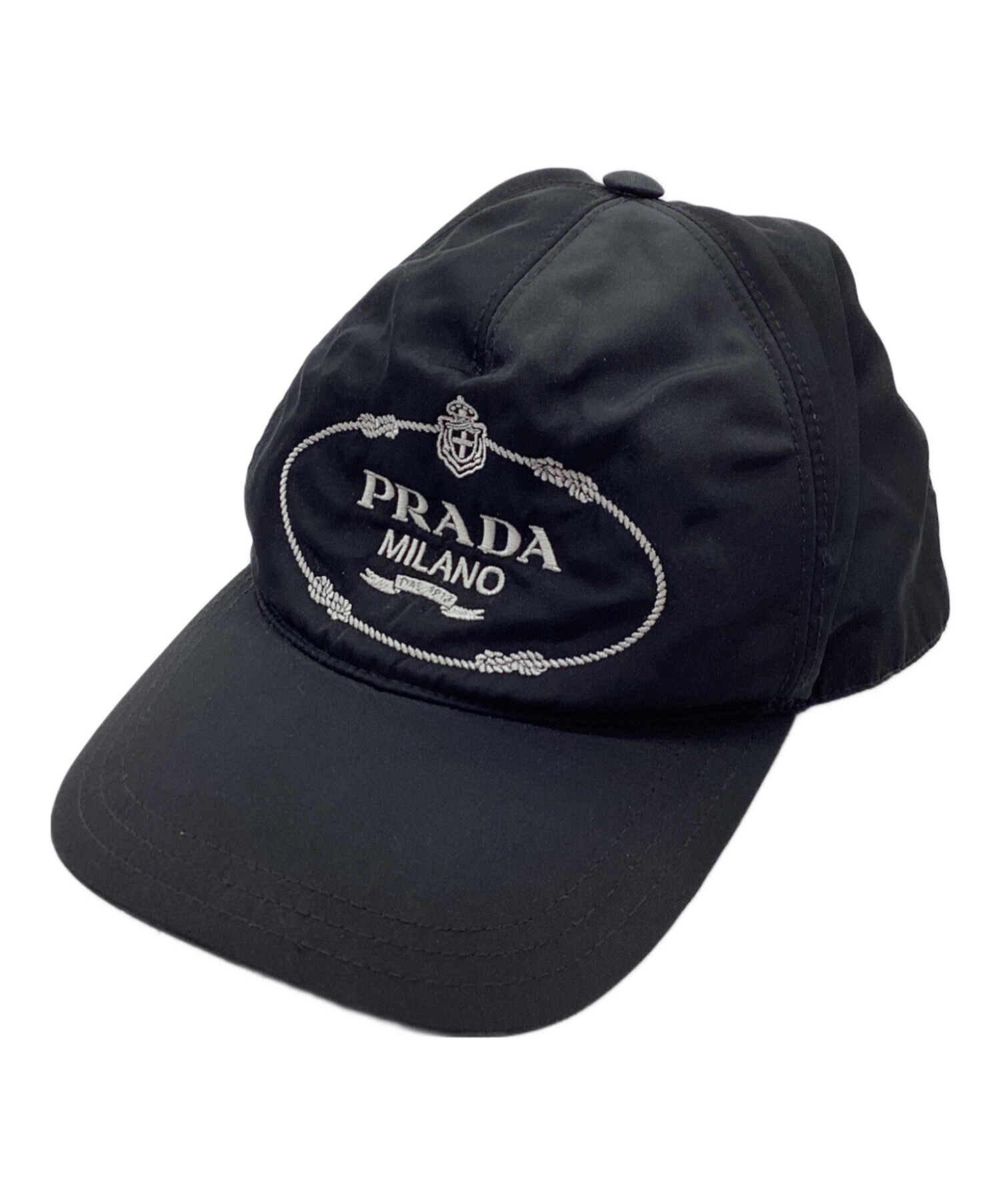 極美品PRADA ナイロンベースボールキャップ　ブラック　M ☆Prada プラダ☆Re-Nylon ベースボールキャップ ブラック (PRADA