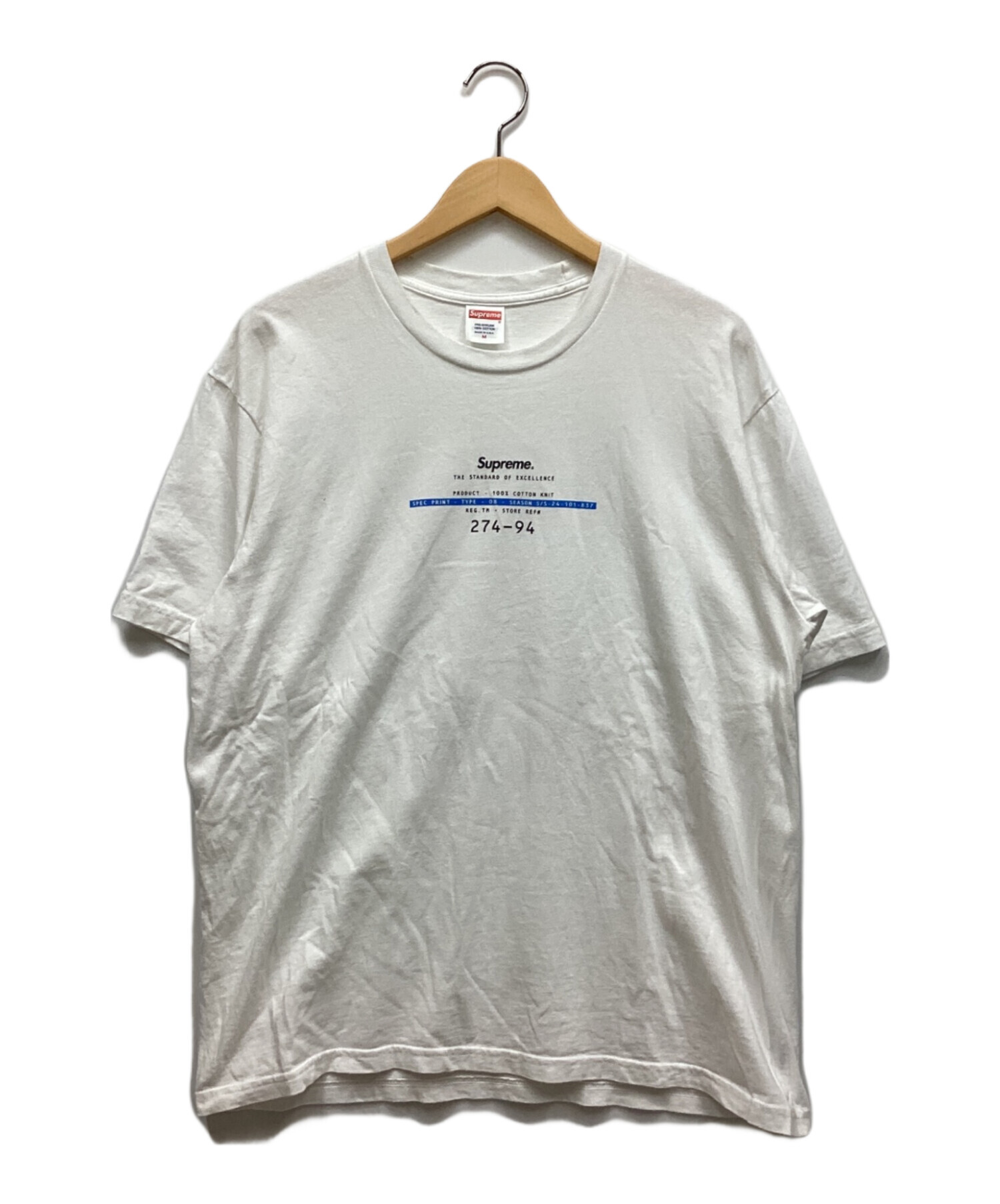 中古・古着通販】SUPREME (シュプリーム) Standard Tee ホワイト 