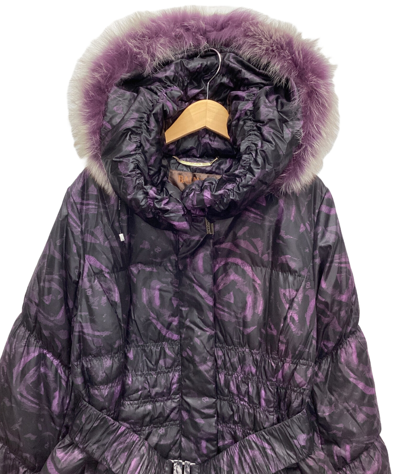 ダウンコート　紫　バルマン ダウンコート 紫 バルマン 希少カラー BALMAN ダウンジャケット コート