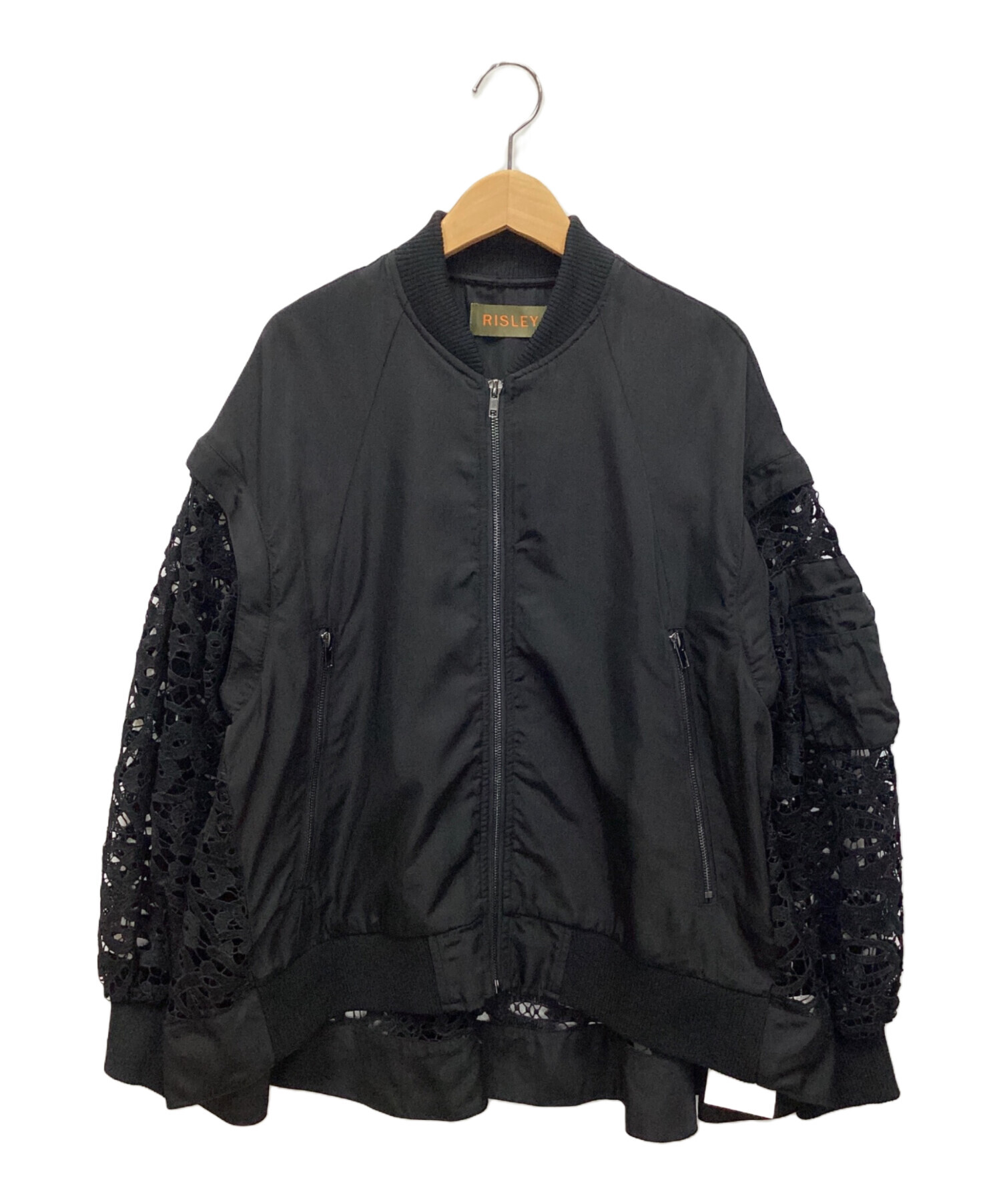 RAEY レイ ブルゾン（その他） S 黒系 【古着】【中古】 中古・古着通販】Risley (リズレー) レースブルゾン ブラック サイズ